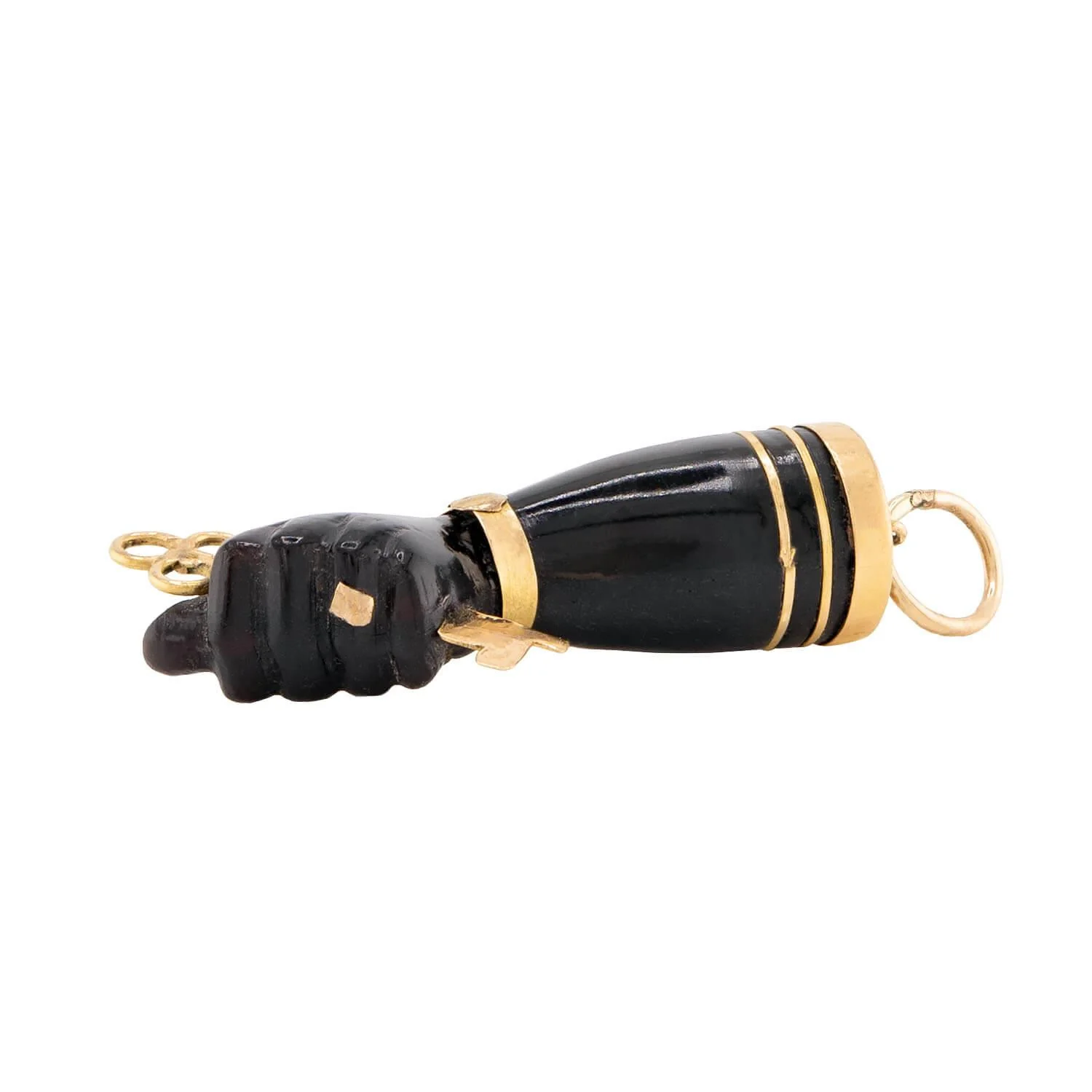 Victorian 18k Black Coral Figa Pendant - Image 2