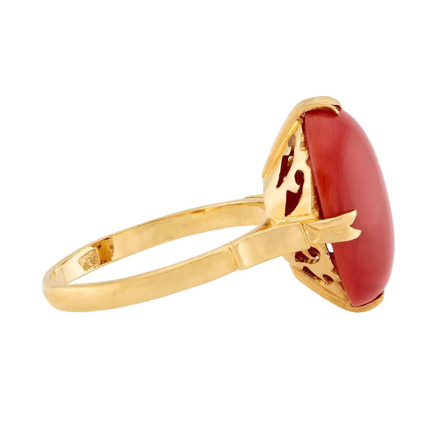 Victorian 18k Coral Ring - Image 3