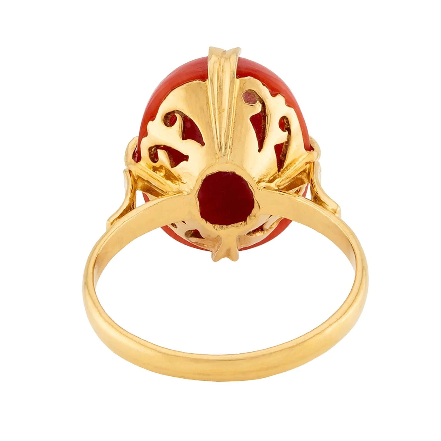 Victorian 18k Coral Ring - Image 5