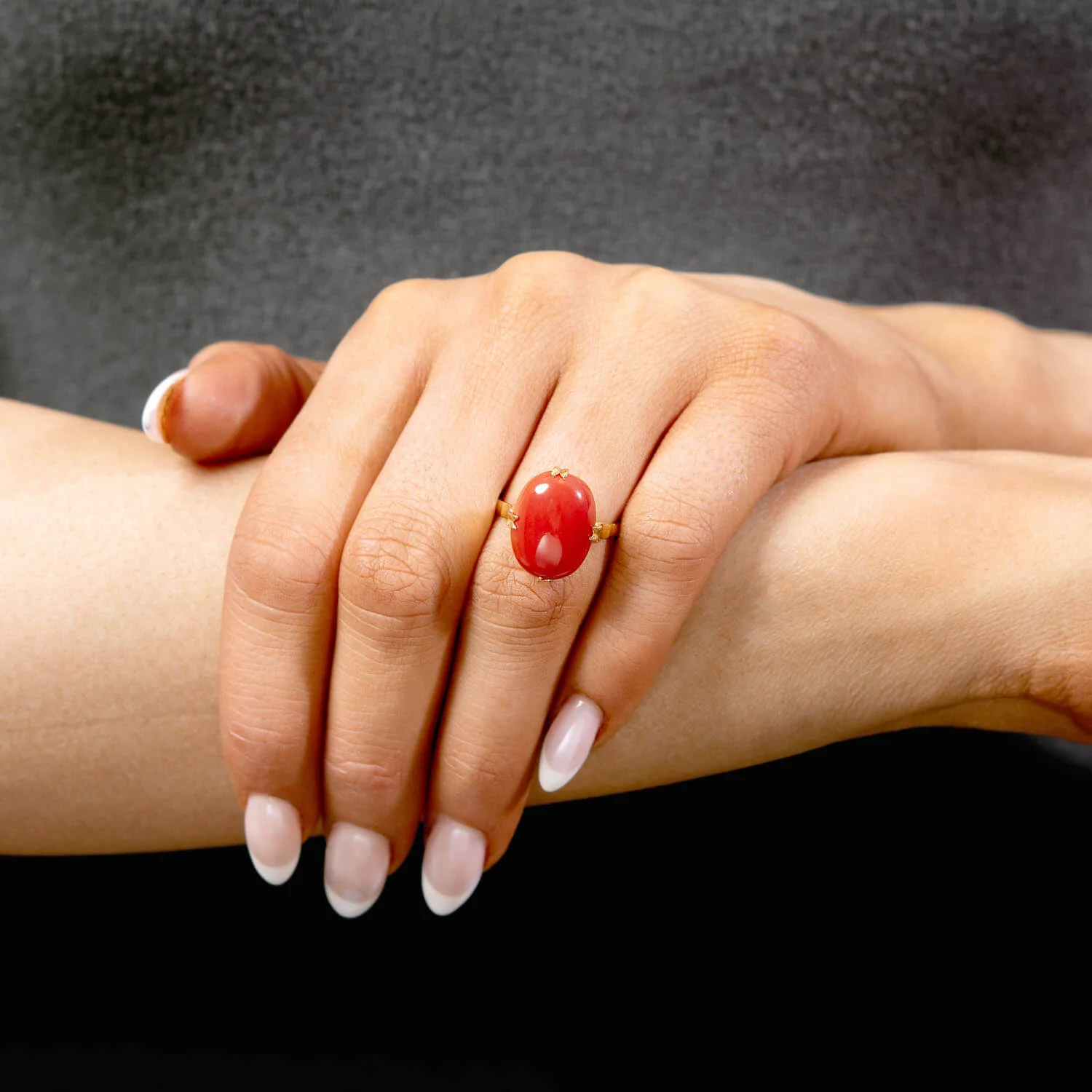 Victorian 18k Coral Ring - Image 7