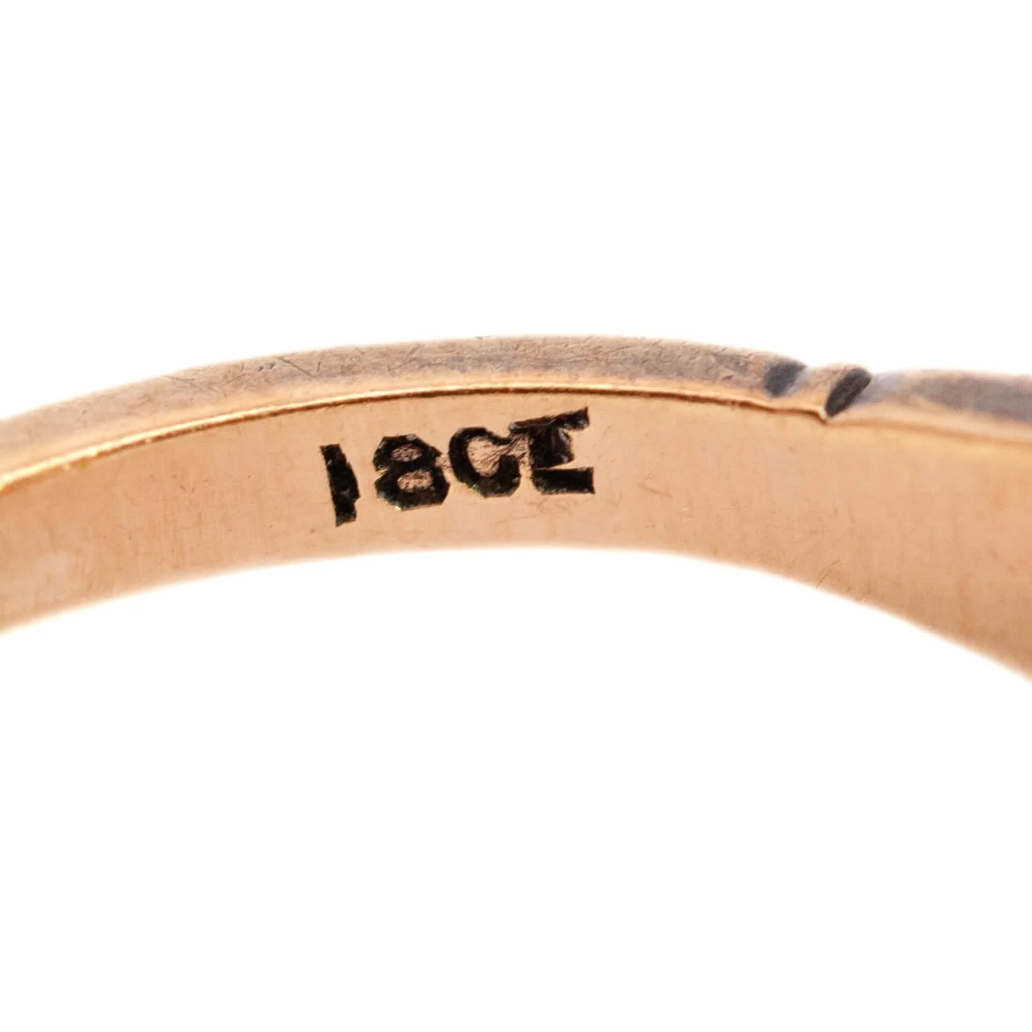 Victorian 18k Diamond and Enamel "R" Ring - Image 6