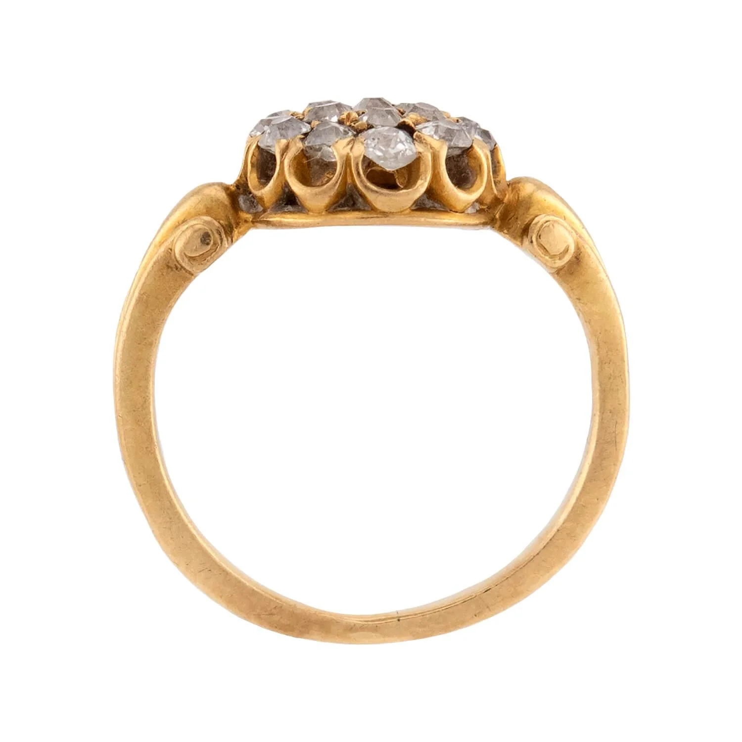 Victorian 18k Diamond Cluster Pinky Ring - Image 4