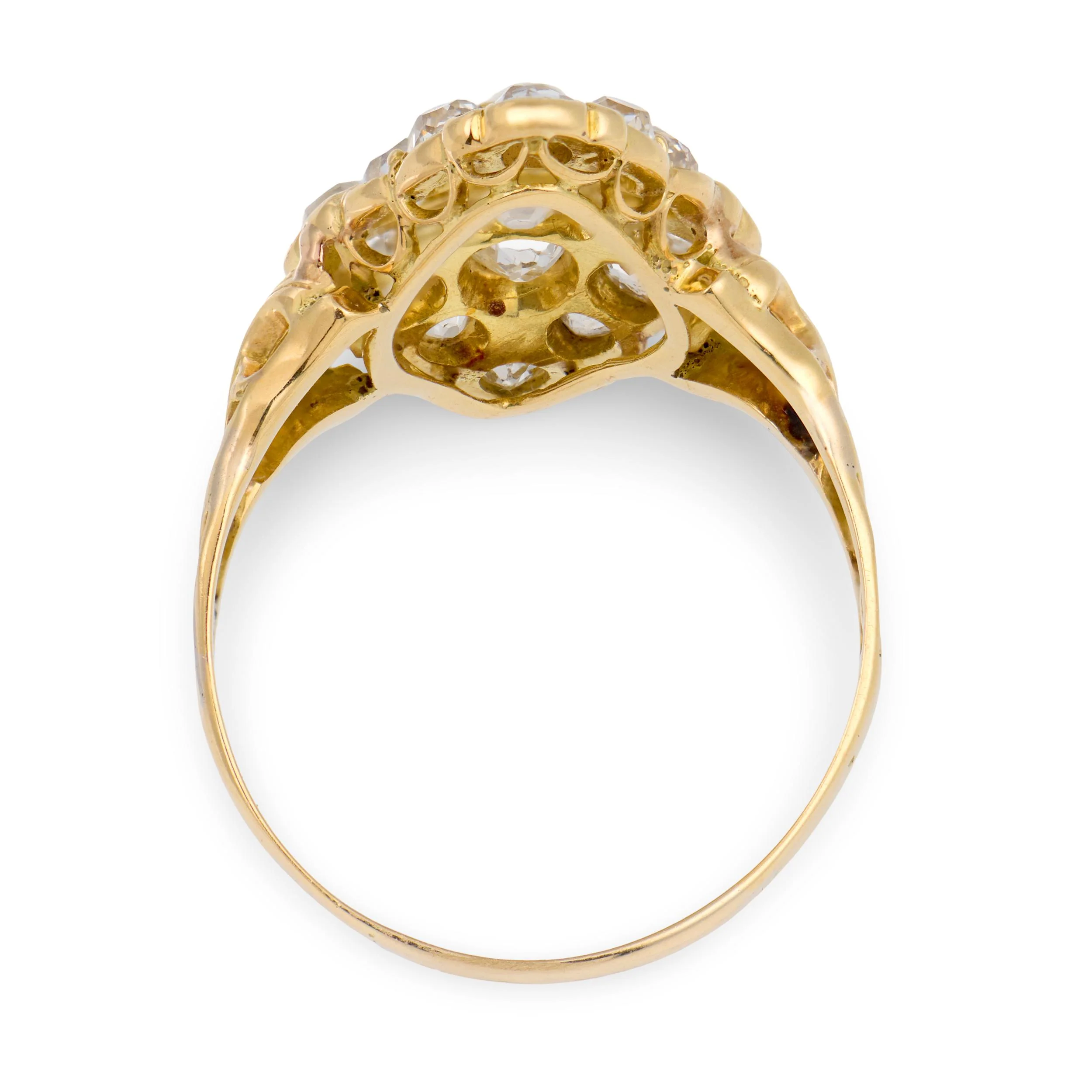Victorian 18k Diamond & Enamel Navette Ring - Image 5