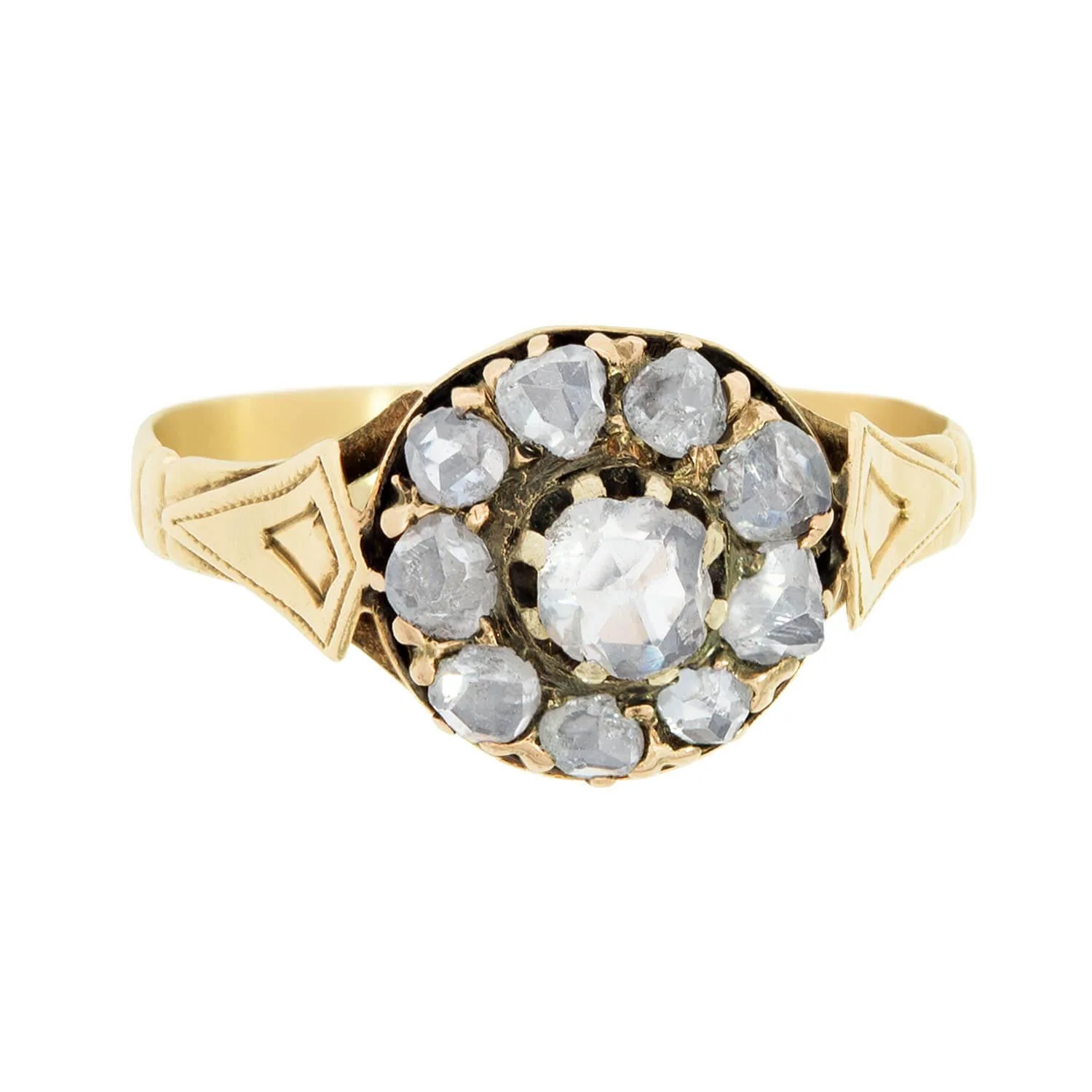 Victorian 18k Diamond Halo Ring - Image 2