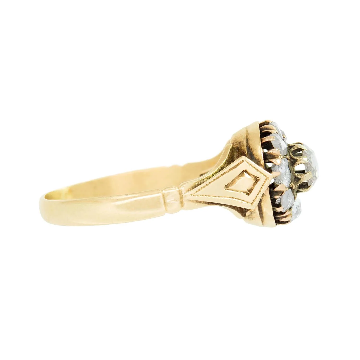 Victorian 18k Diamond Halo Ring - Image 3