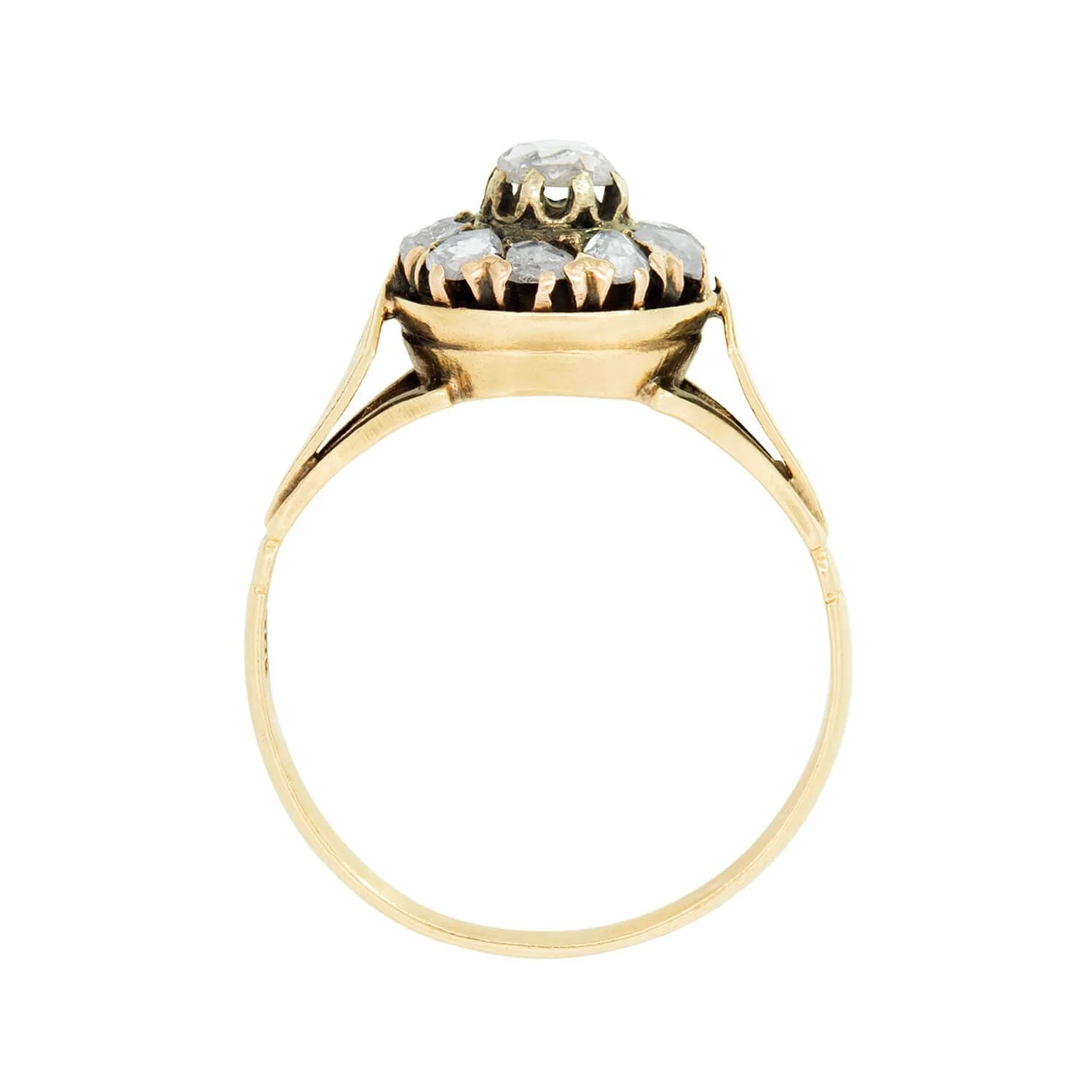 Victorian 18k Diamond Halo Ring - Image 4