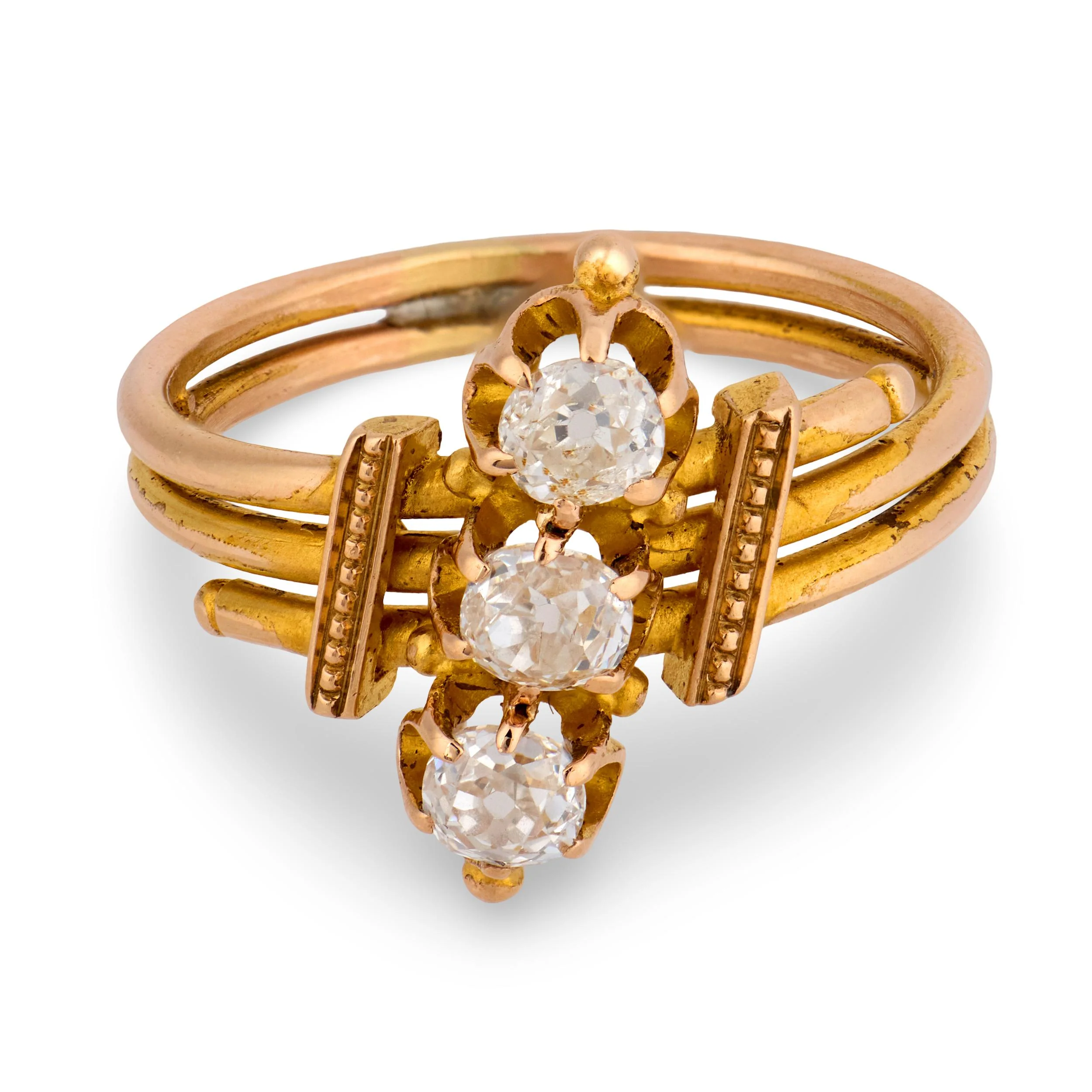 Victorian 18k Diamond Navette Ring - Image 2