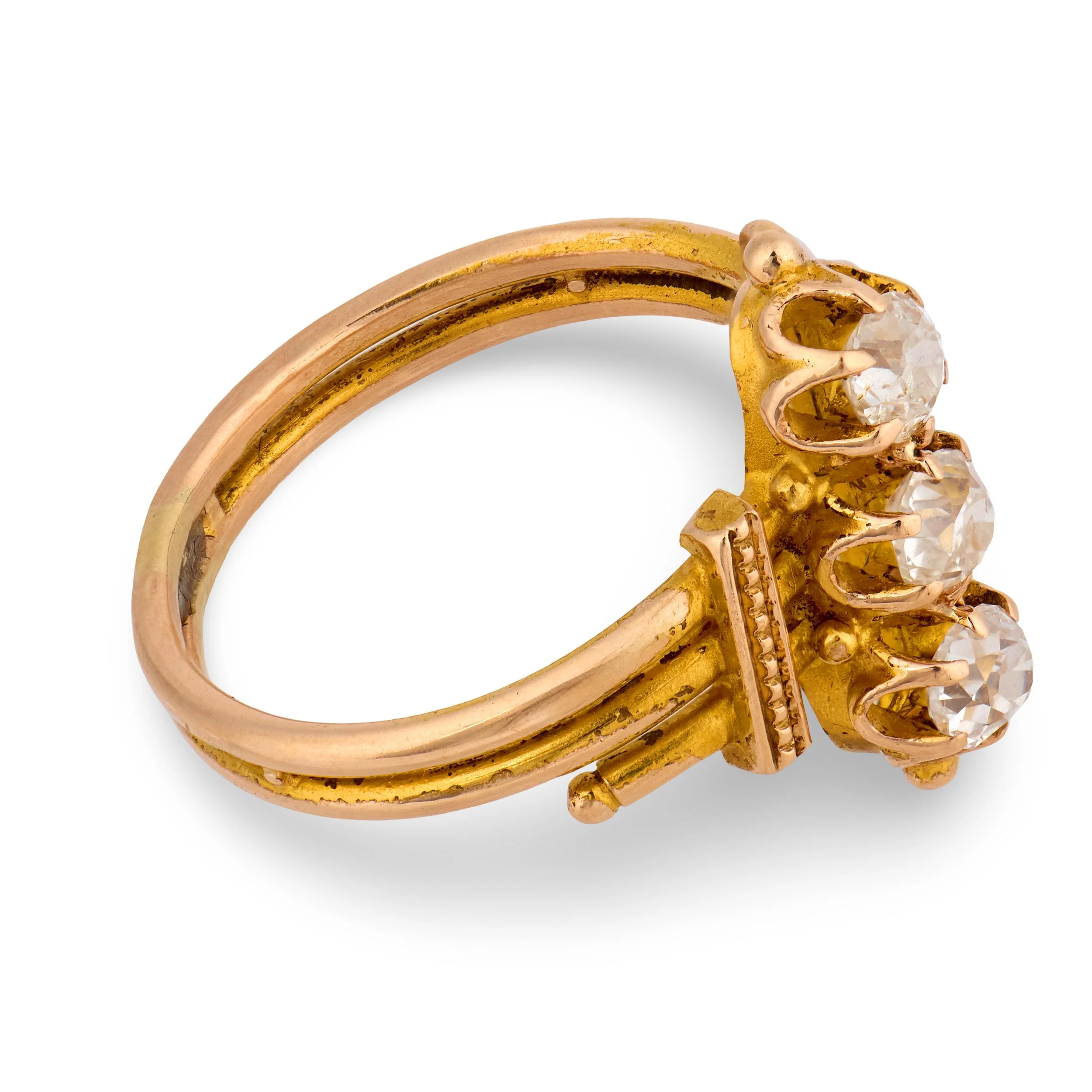 Victorian 18k Diamond Navette Ring - Image 3