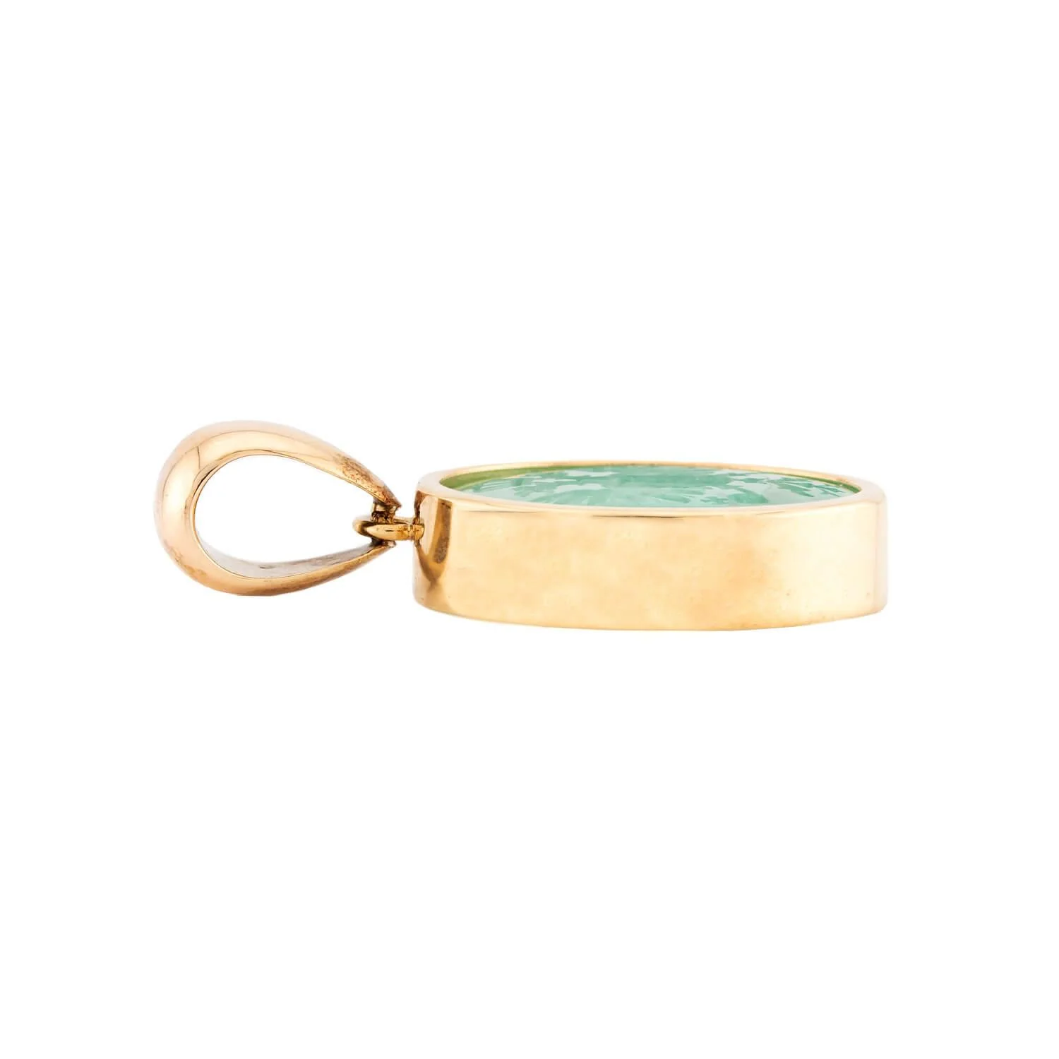 Victorian 18k Emerald Intaglio Pendant - Image 3
