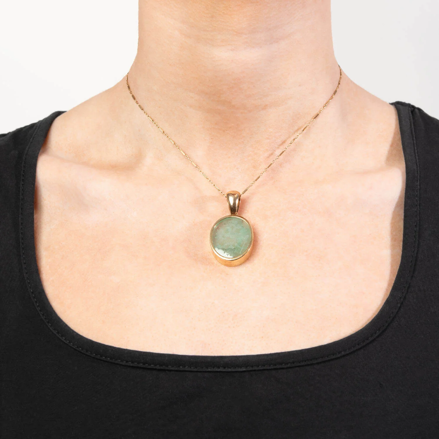 Victorian 18k Emerald Intaglio Pendant - Image 7