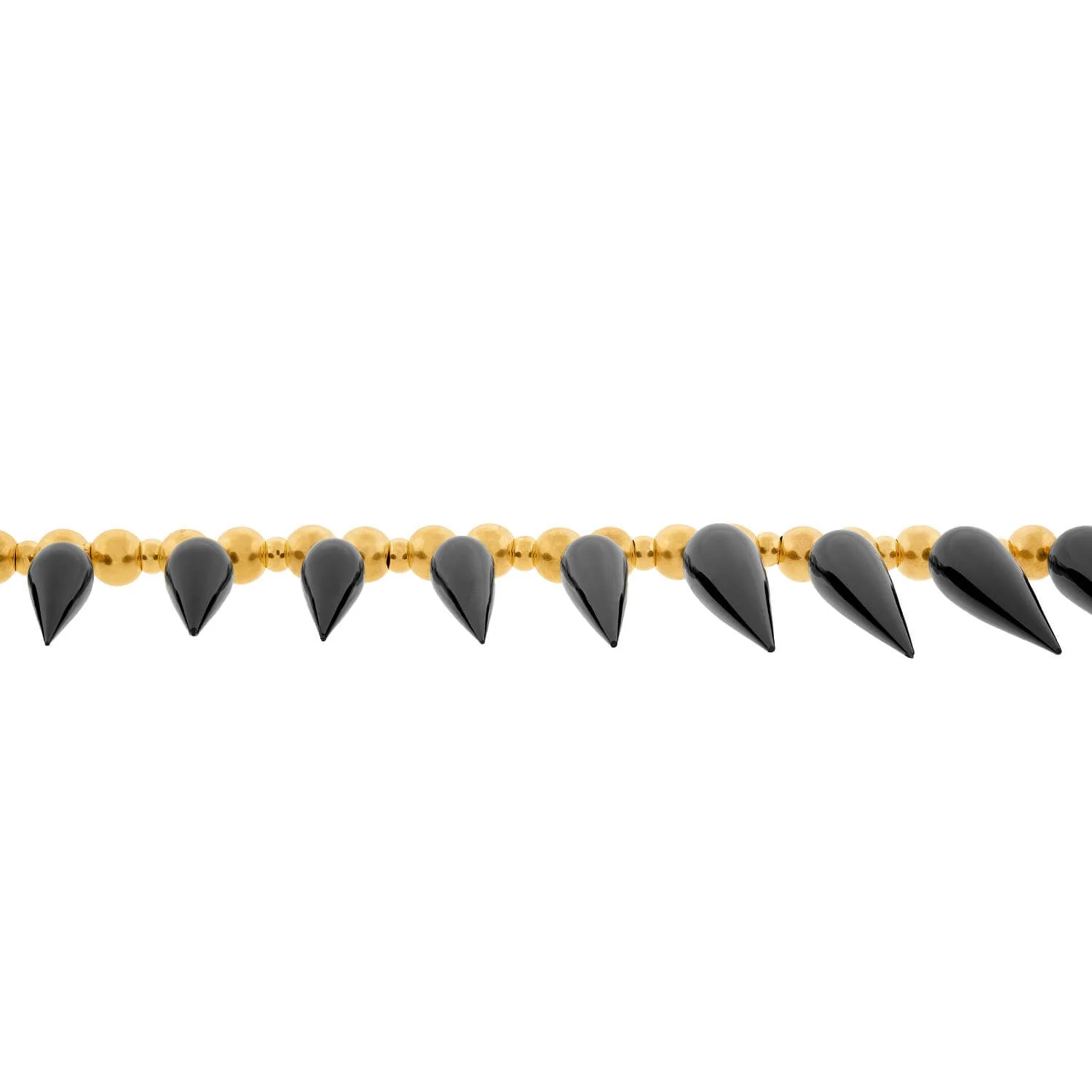 Victorian 18k Onyx Gold Ball Festoon Necklace - Image 3