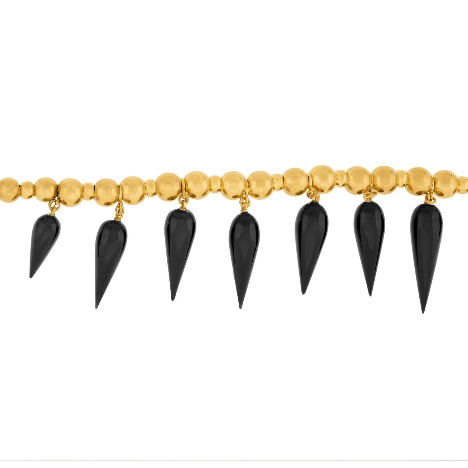 Victorian 18k Onyx Gold Ball Festoon Necklace - Image 5