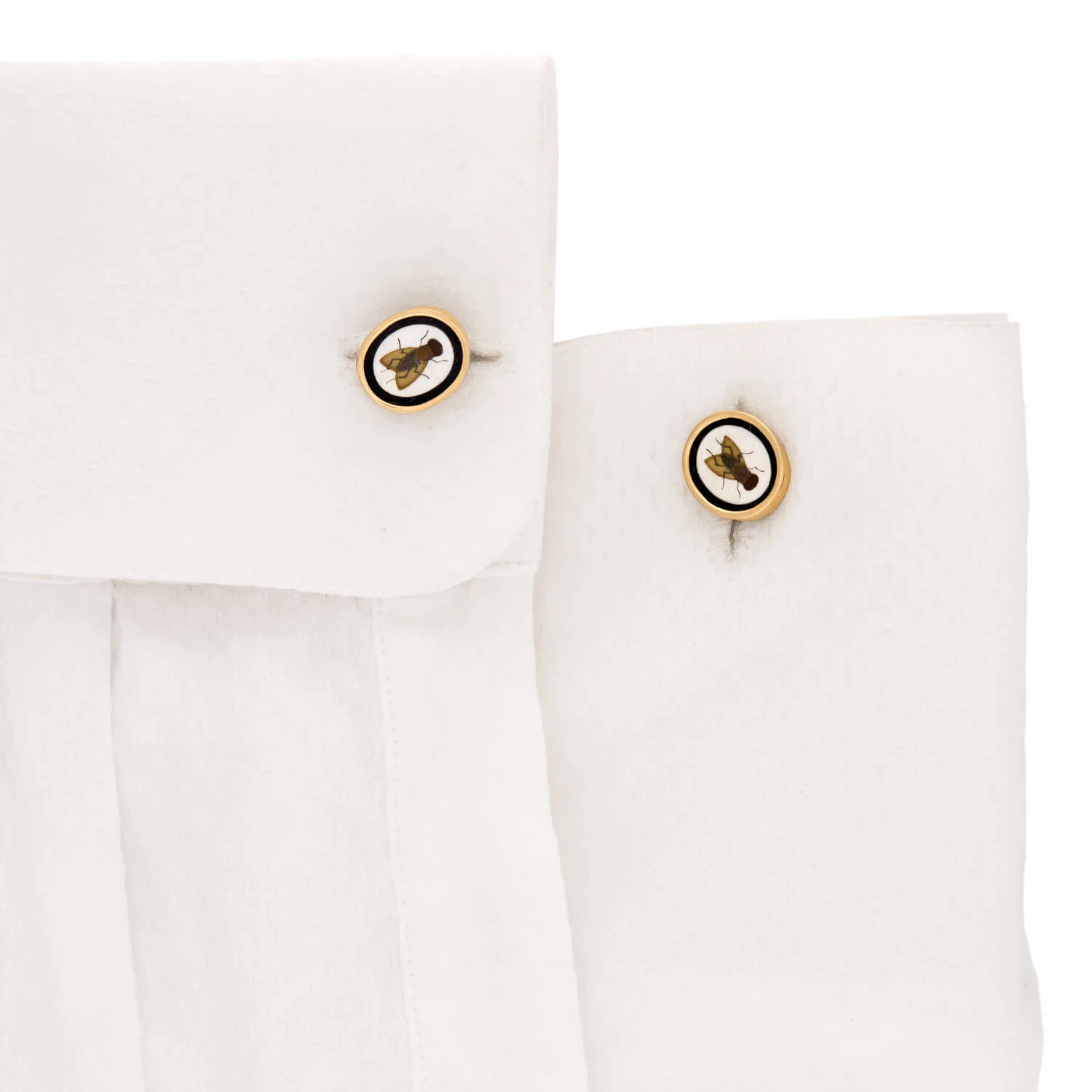 Victorian 18k Pietra Dura Fly Motif Cufflinks - Image 5