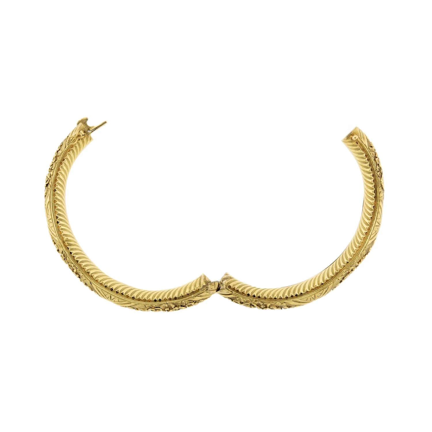 Victorian 18k Repoussé Hinged Bangle Bracelet - Image 6