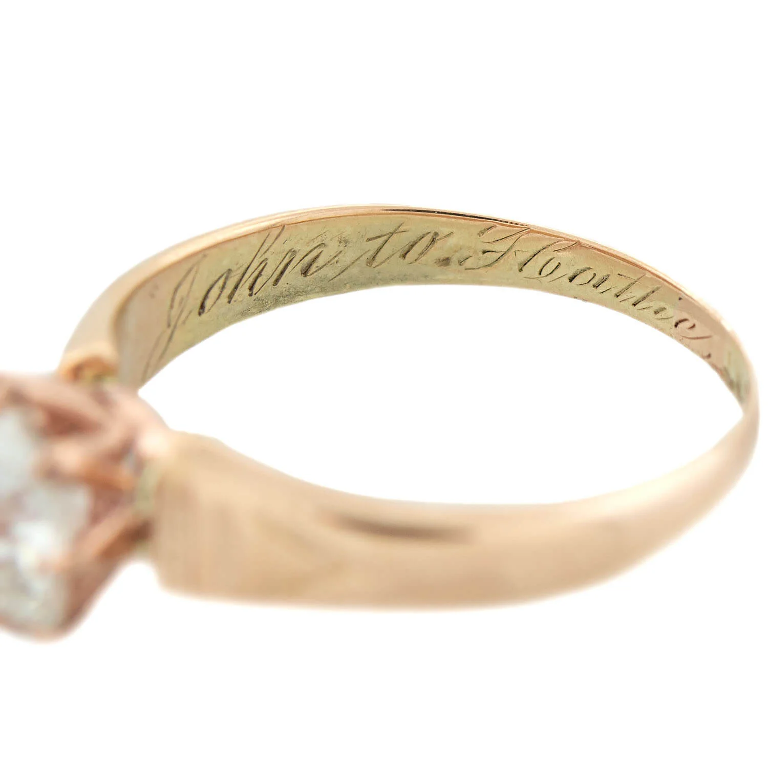 Victorian 18k Solitaire Old Mine Cut Diamond Ring .90ctw - Image 6