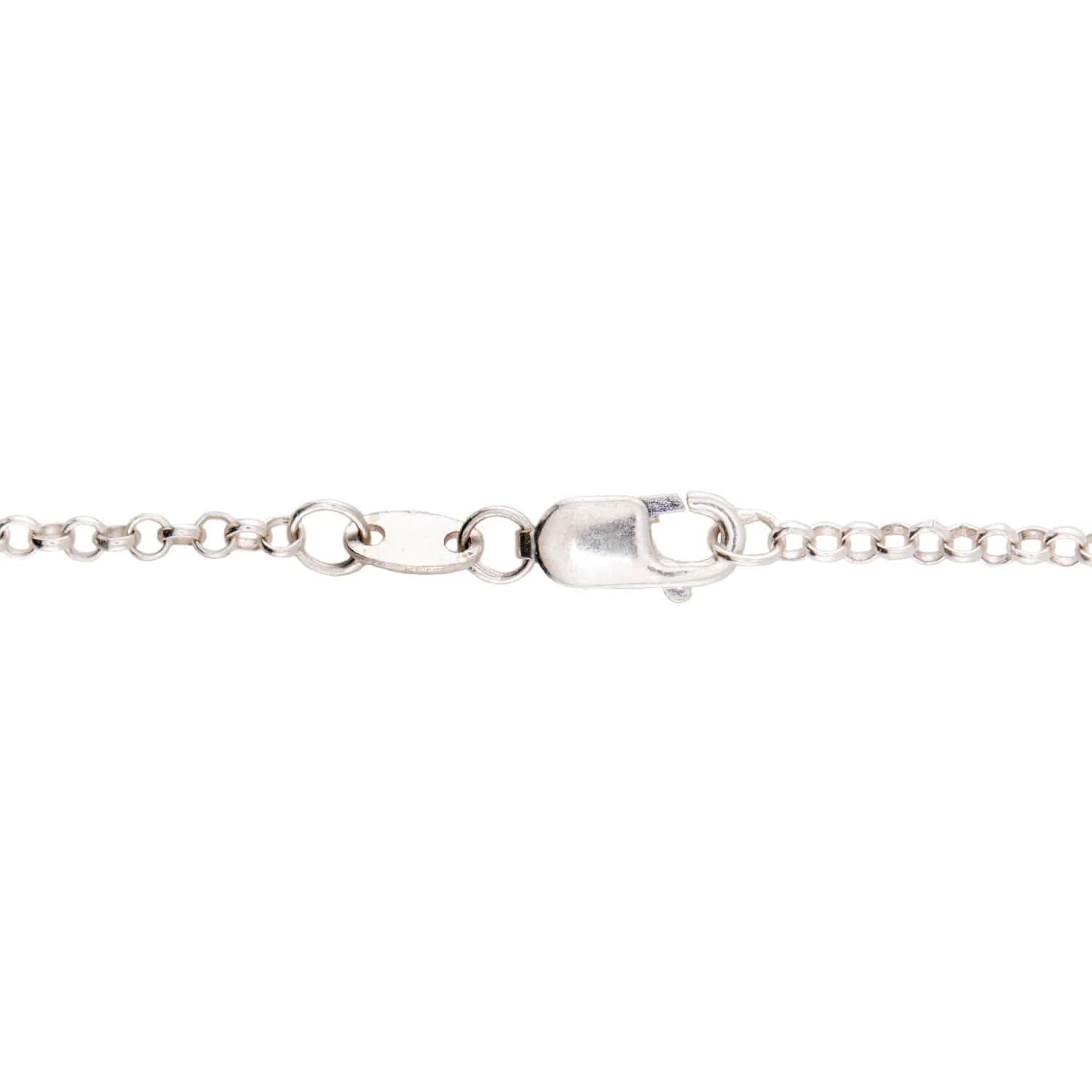 Victorian 18k/Sterling Silver Diamond & Turquoise Crescent Pendant Necklace - Image 5