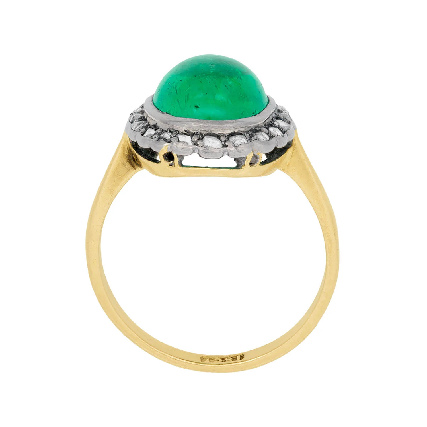 Victorian 18k/Sterling Silver GIA Colombian Emerald Engagement Ring - Image 4