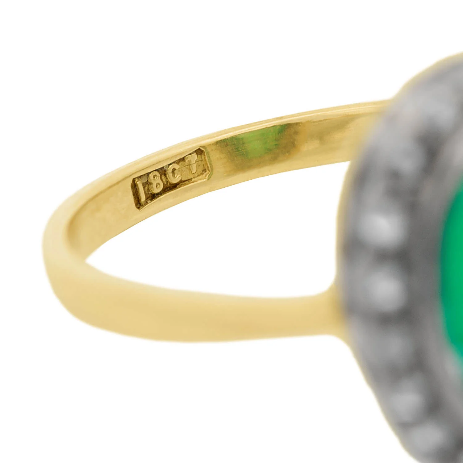 Victorian 18k/Sterling Silver GIA Colombian Emerald Engagement Ring - Image 6