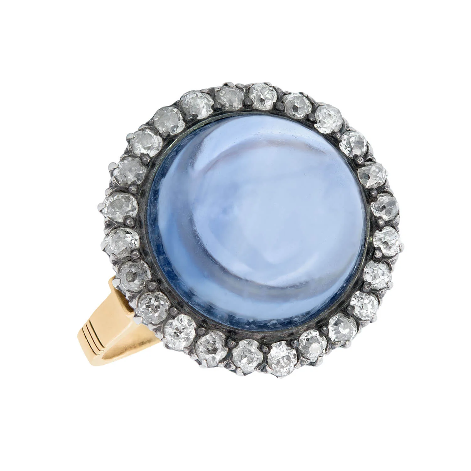 Victorian 18k/Sterling Silver No Heat Ceylon Sapphire and Diamond Ring - Image 3