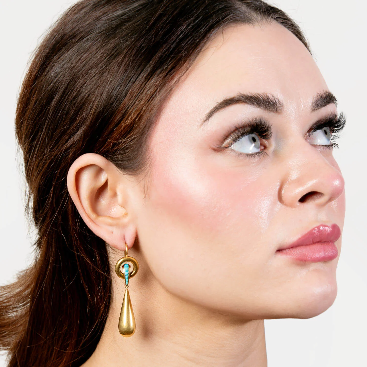 Victorian 18k Turquoise Drop Earrings - Image 4