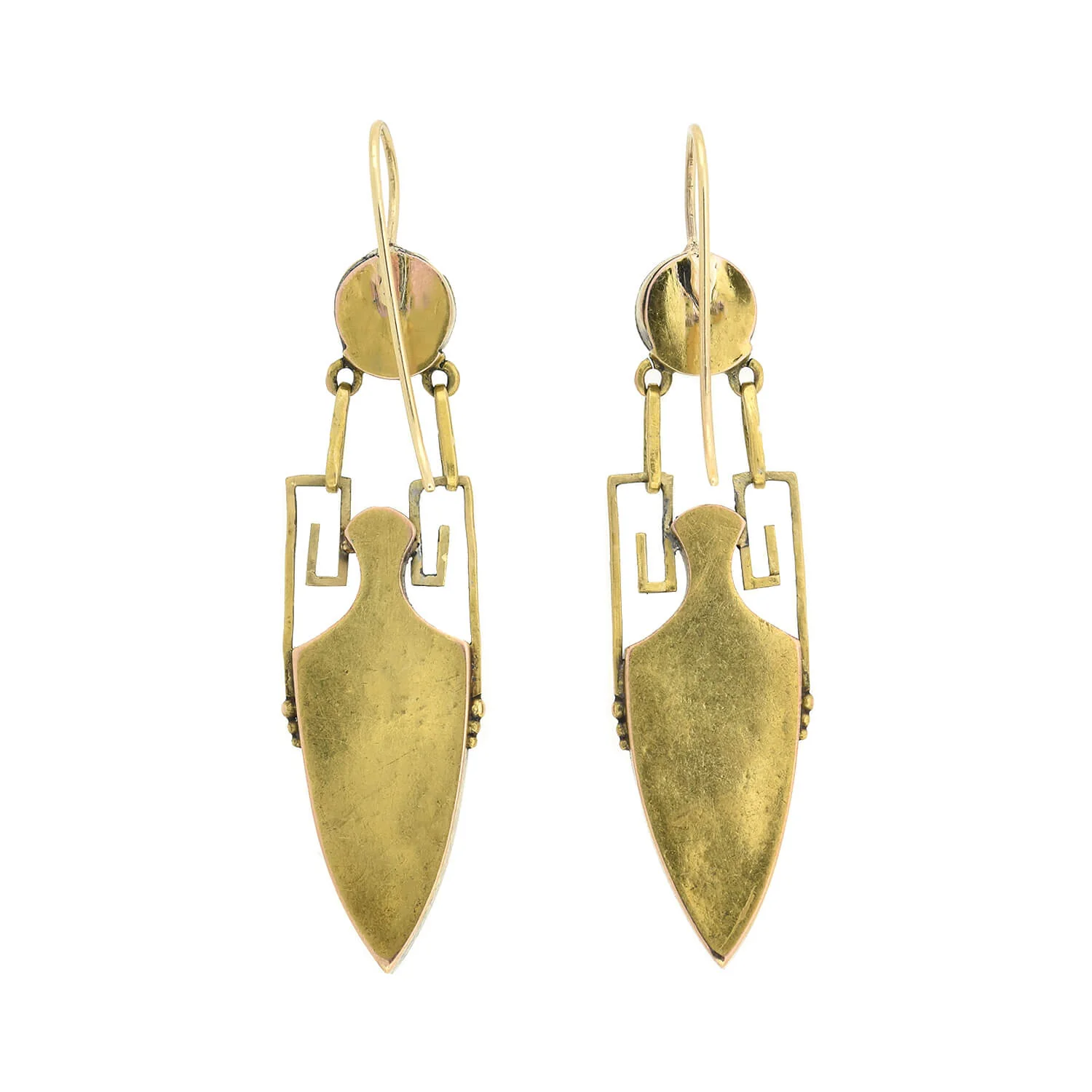 Victorian 18kt/14kt + Micro Mosaic Urn Dangle Earrings - Image 5