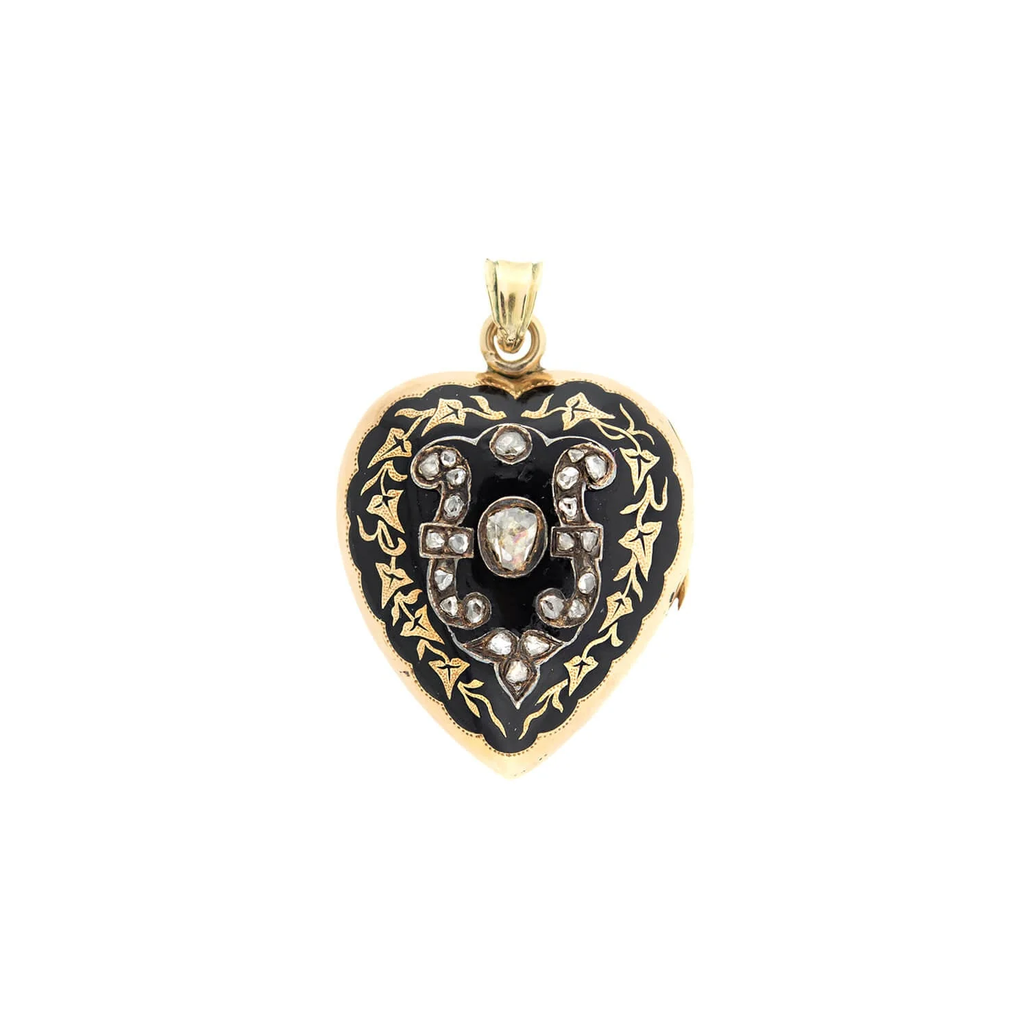 Victorian 18kt Diamond & Enamel Portrait Locket - Image 4