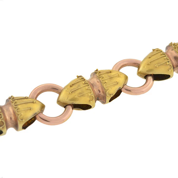 Victorian 18kt Etruscan Urns Book Chain Necklace - Image 4