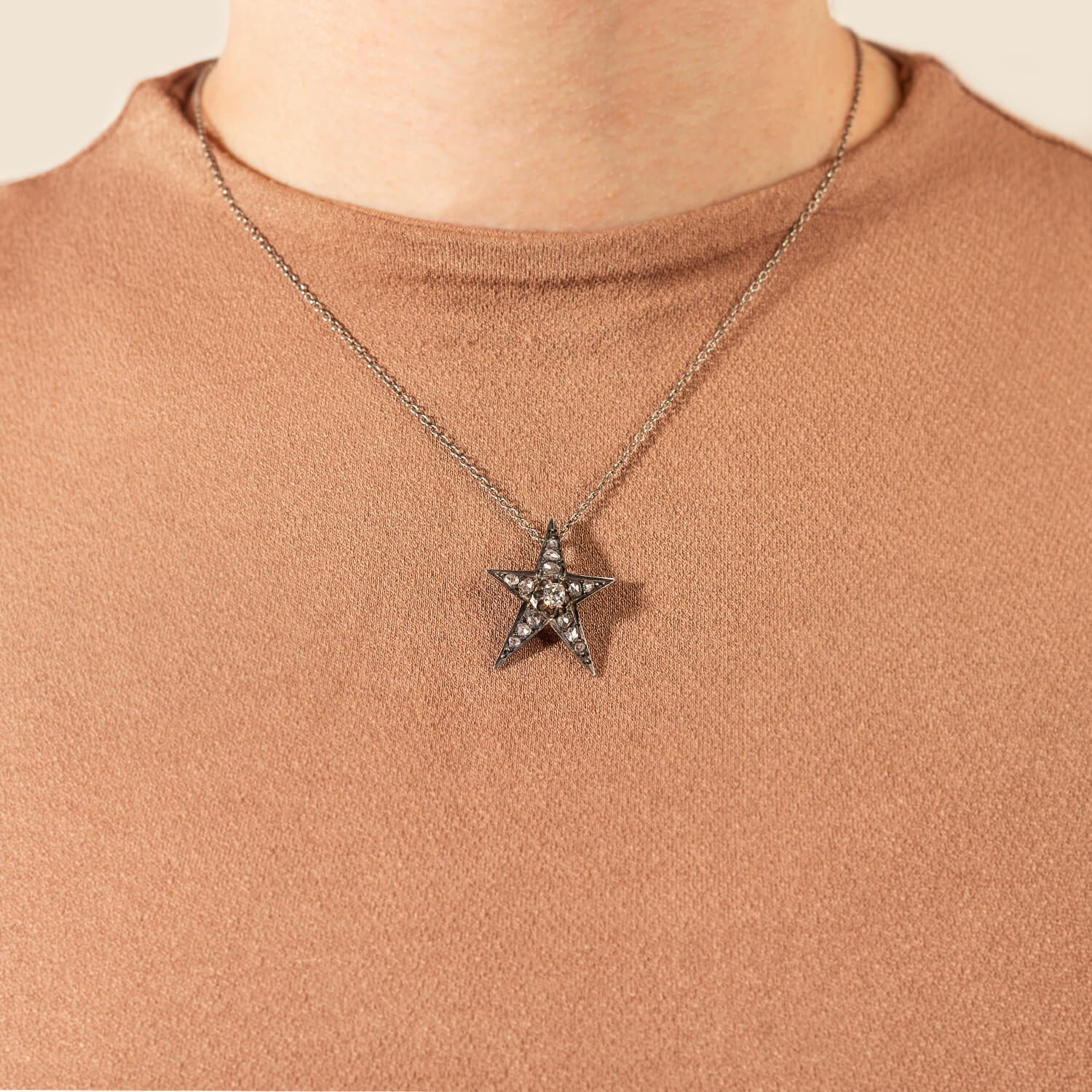 Victorian 18kt/Sterling Diamond Star 0.95ctw - Image 4