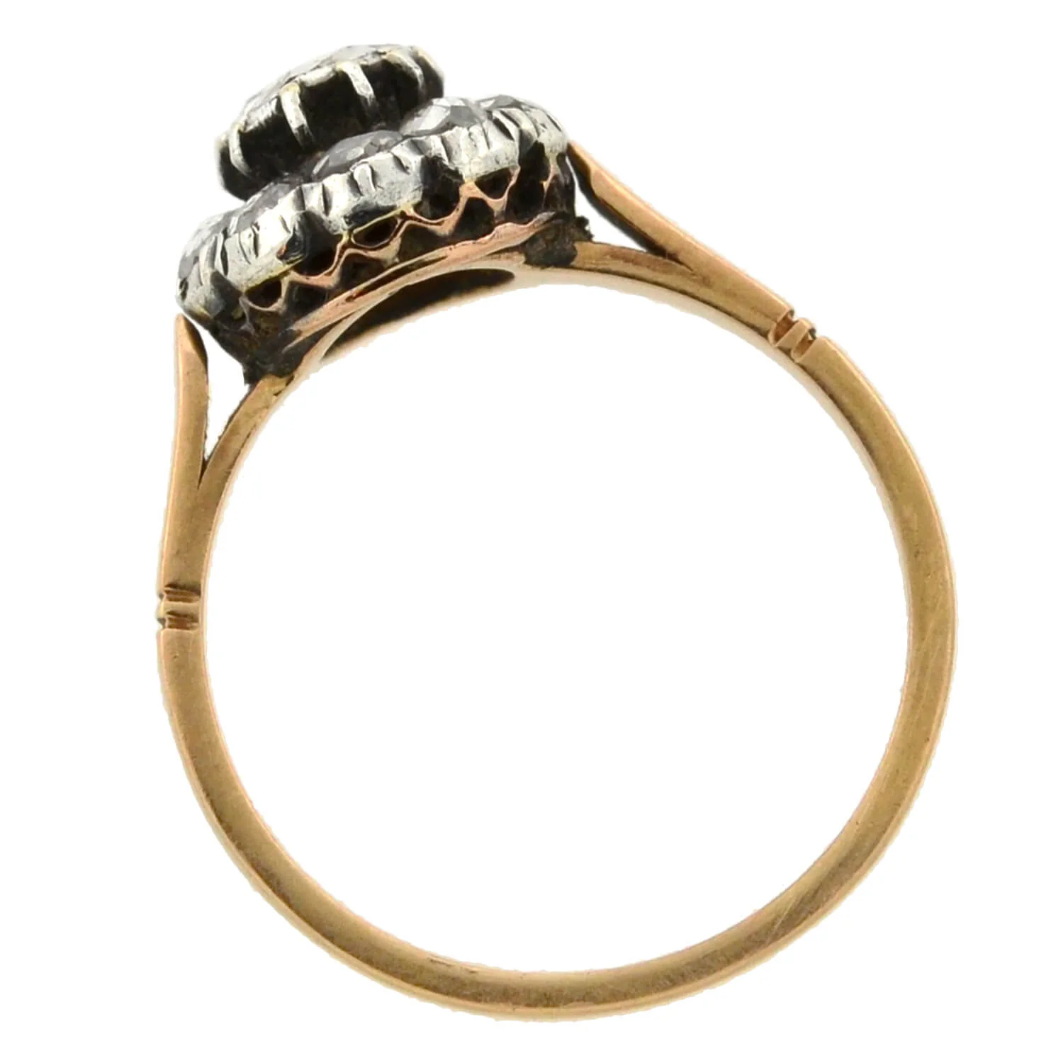 Victorian 18kt/Sterling Rose Cut Diamond Cluster Ring 0.80ctw - Image 4