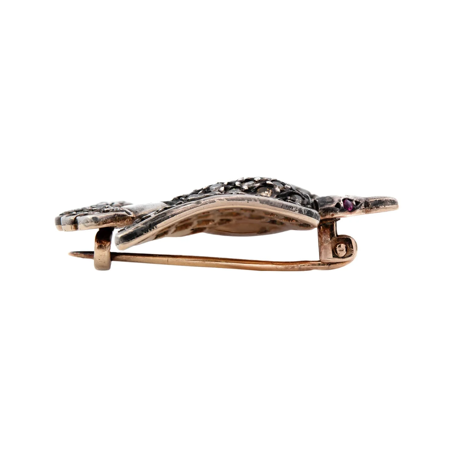 Victorian 18kt/Sterling Silver Diamond "Saint Esprit" Dove Pin 1.20ctw - Image 3