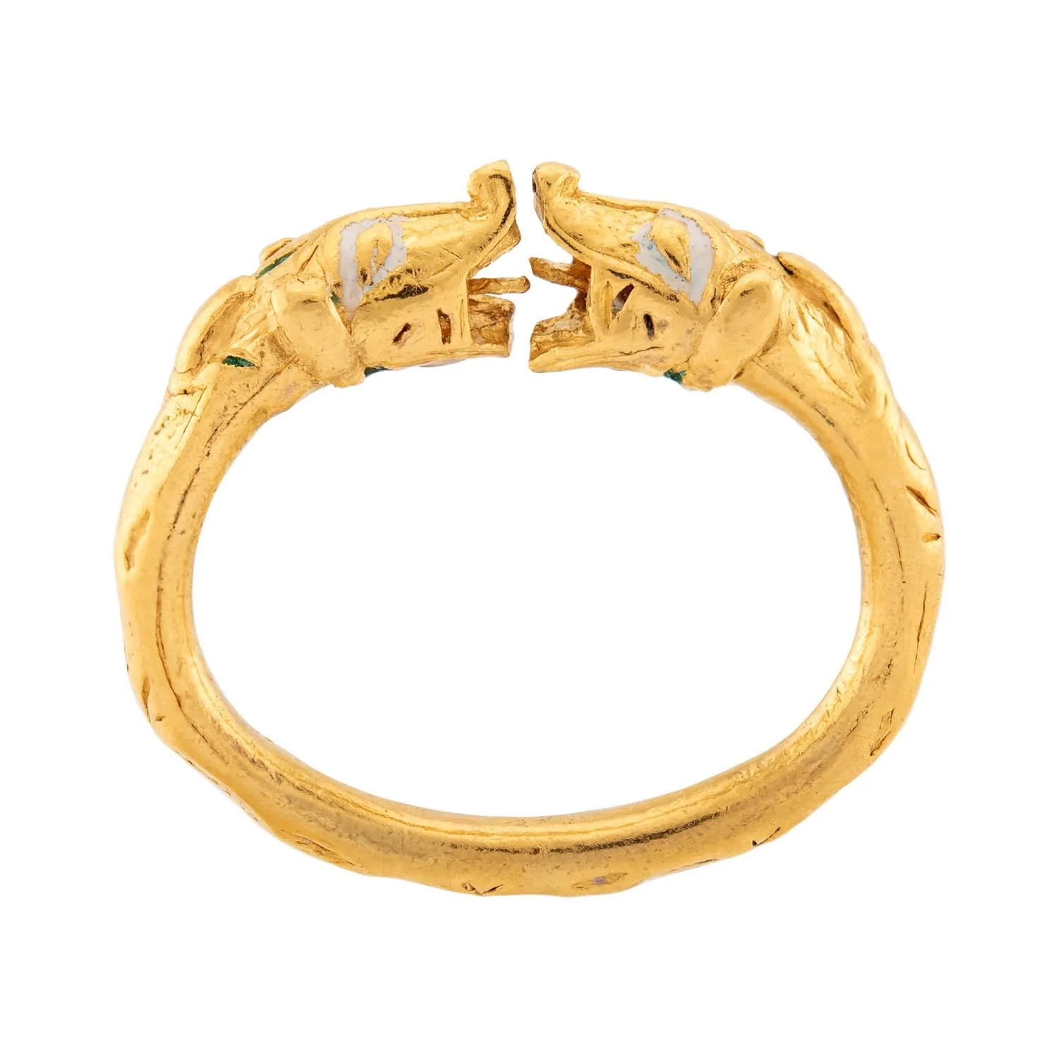 Victorian 24k Renaissance Revival Enamel Figural Ring Set - Image 4