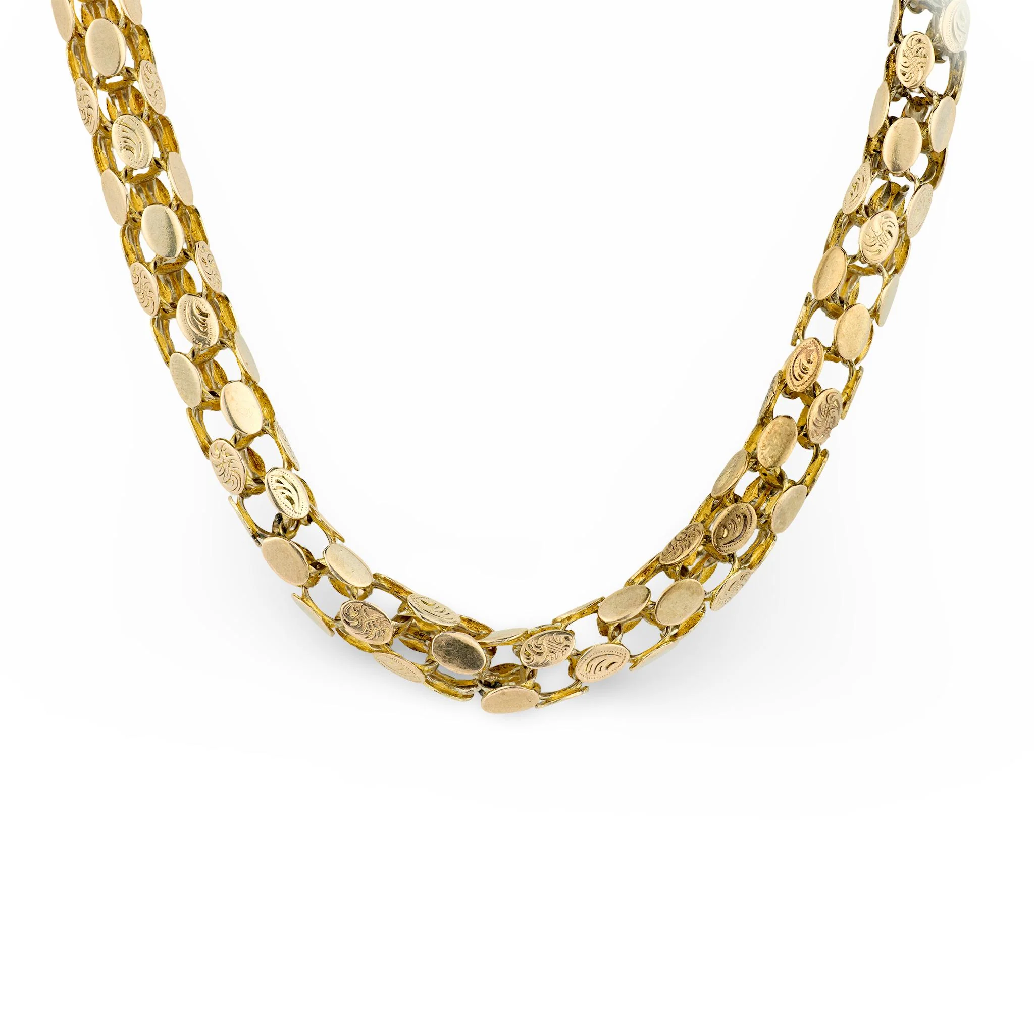 Victorian 9k Box Chain Necklace 15" - Image 2