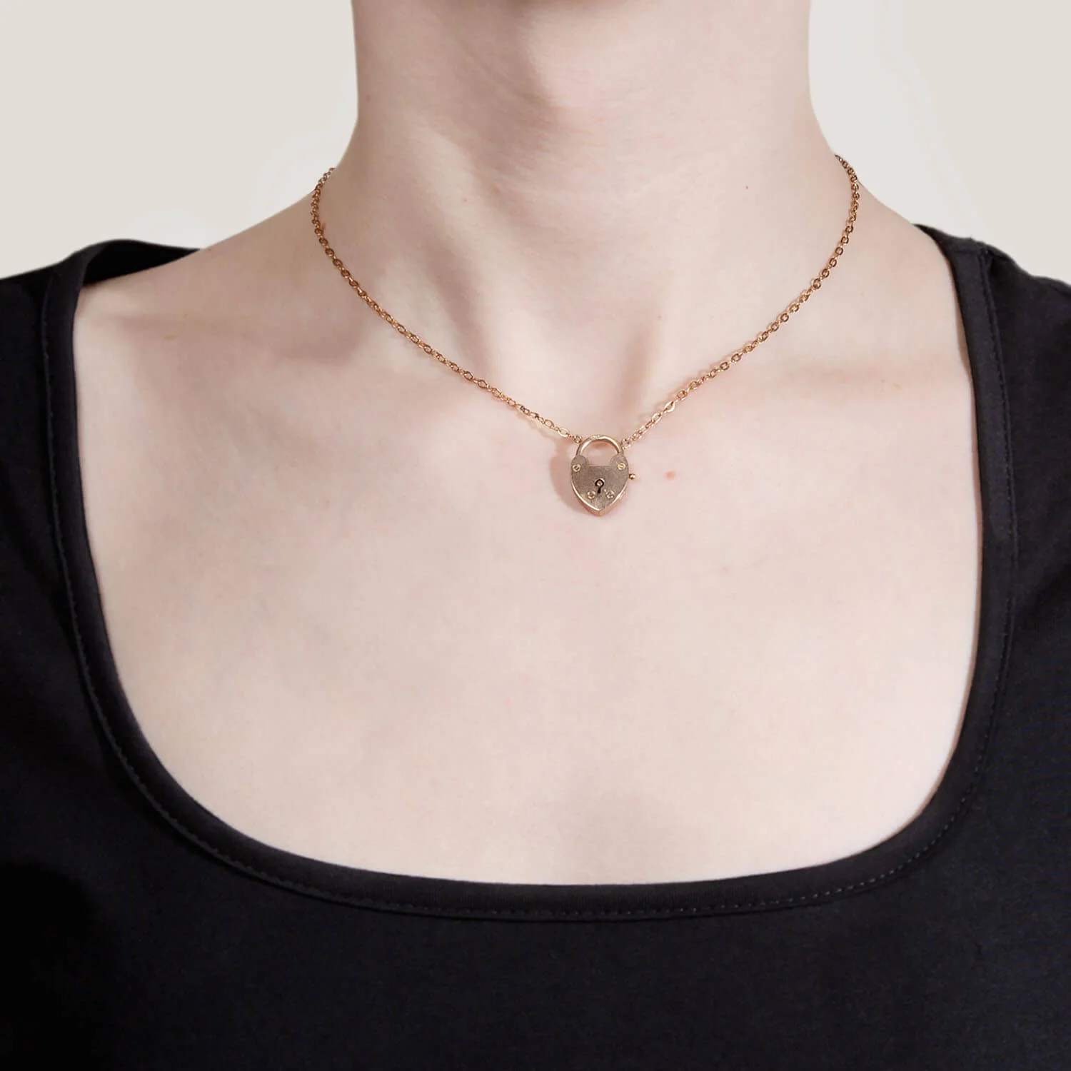Victorian 9k Heart Lock Conversion Necklace - Image 9
