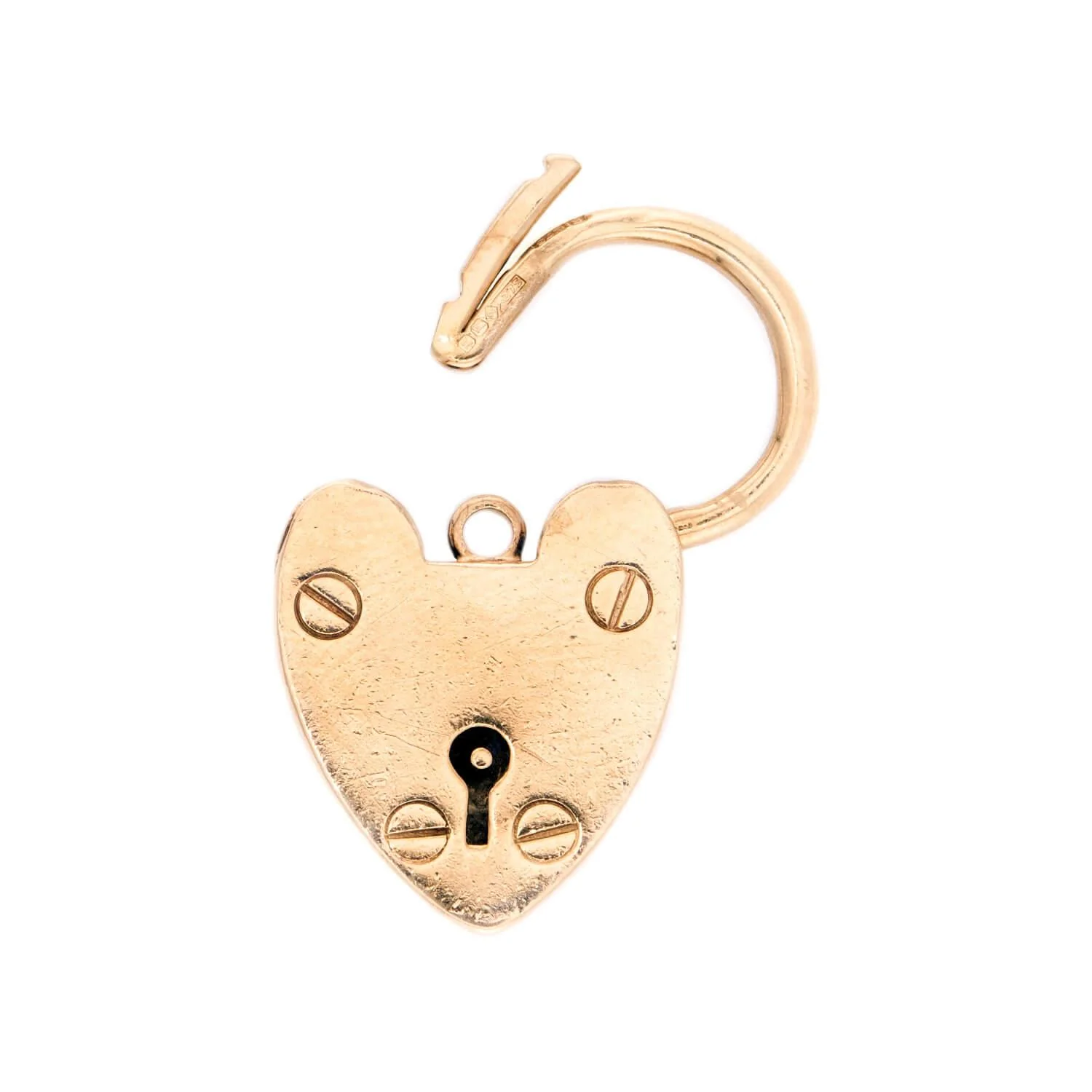 Victorian 9k Heart-Motif Padlock Pendant/Charm - Image 2