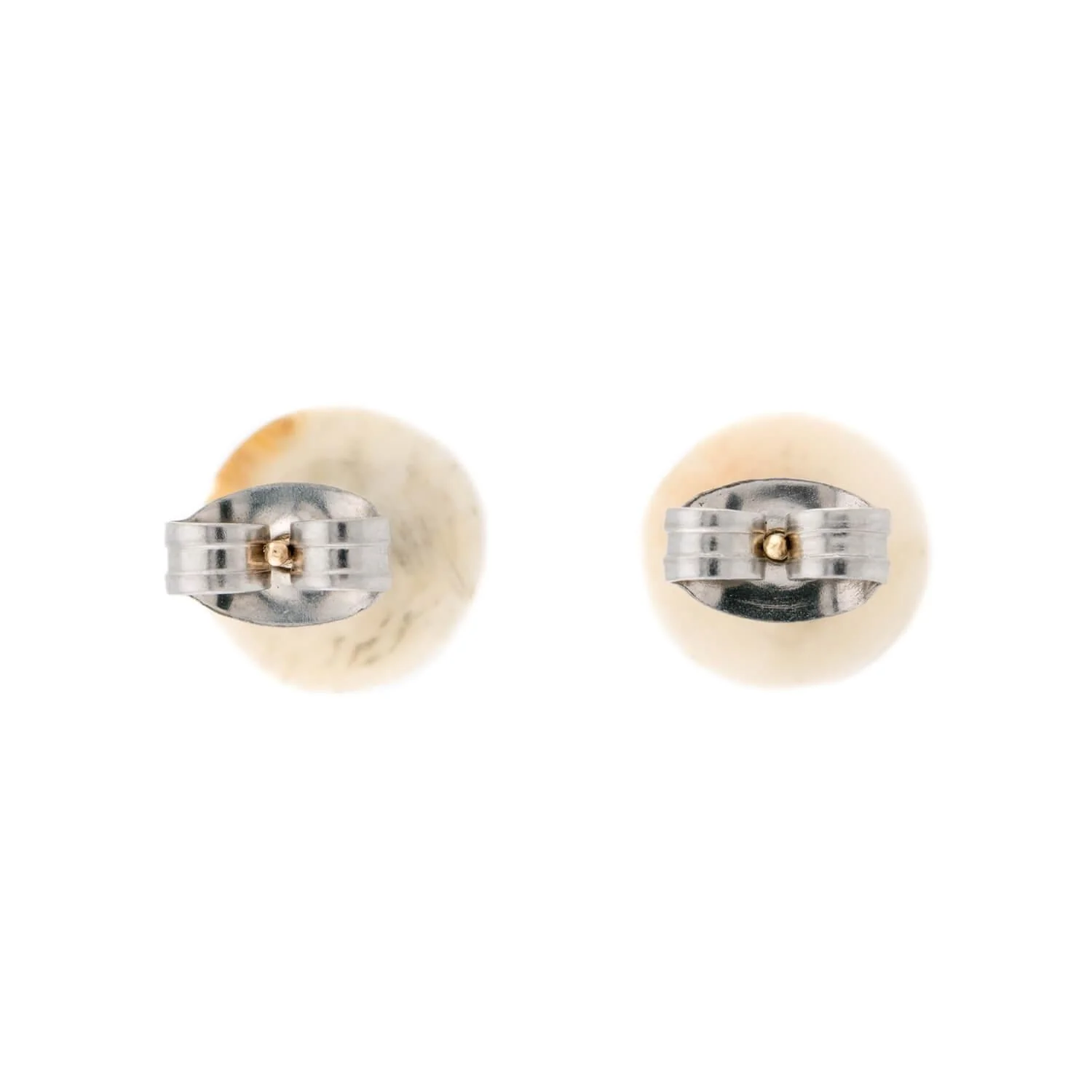 Victorian 9k, Sterling Silver, and Ivory Fly Stud Earrings - Image 3