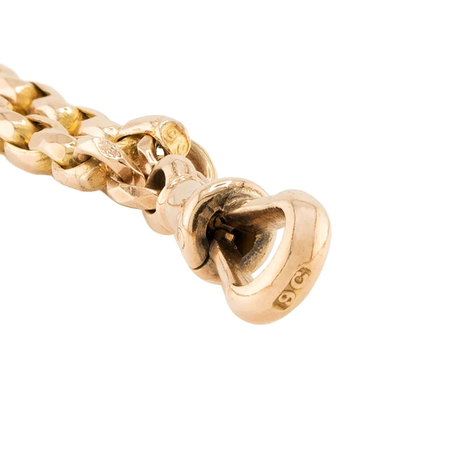 Victorian 9k Watch Chain Necklace 58.5" - Image 4