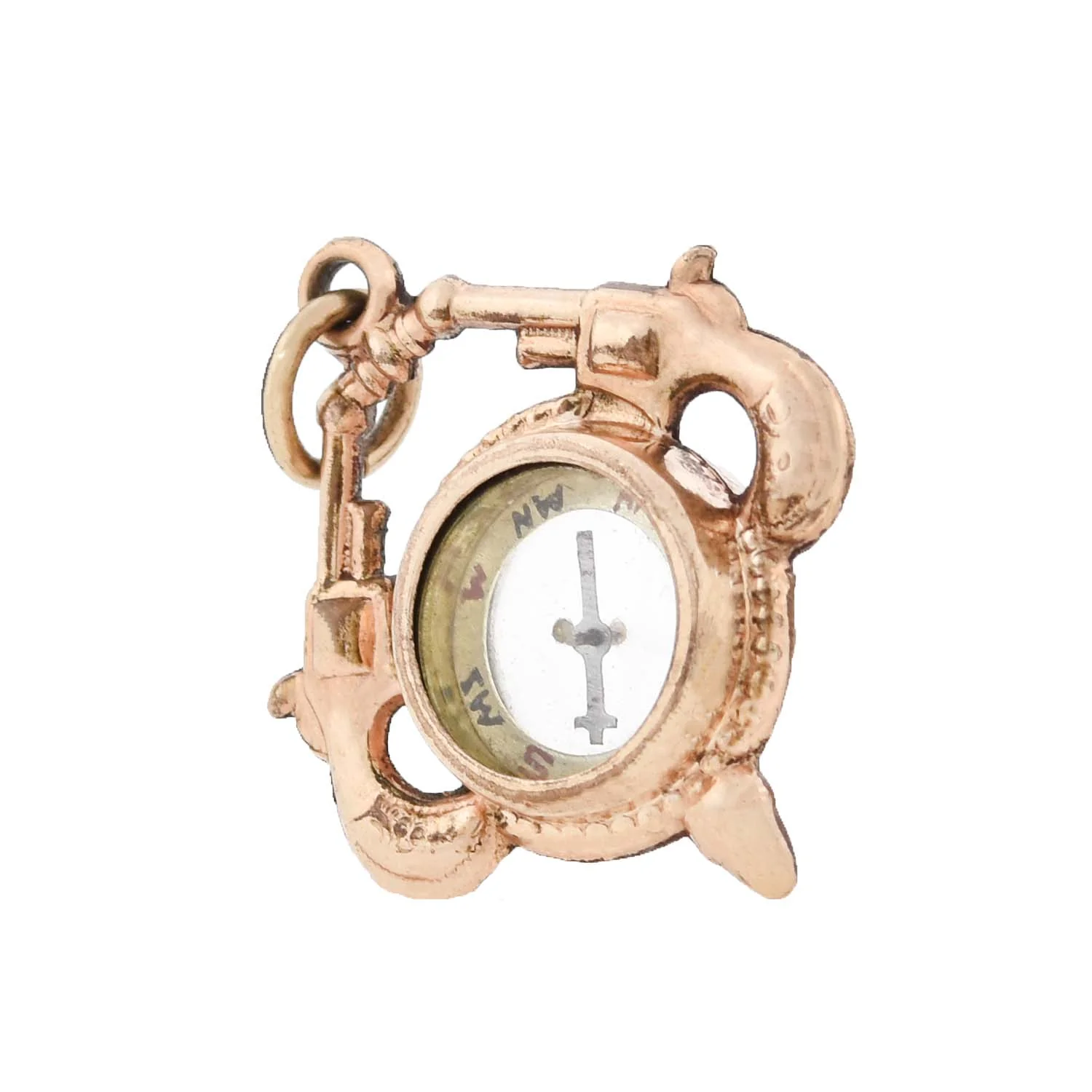 Victorian Double-Sided Compass + Revolver Fob Pendant - Image 2