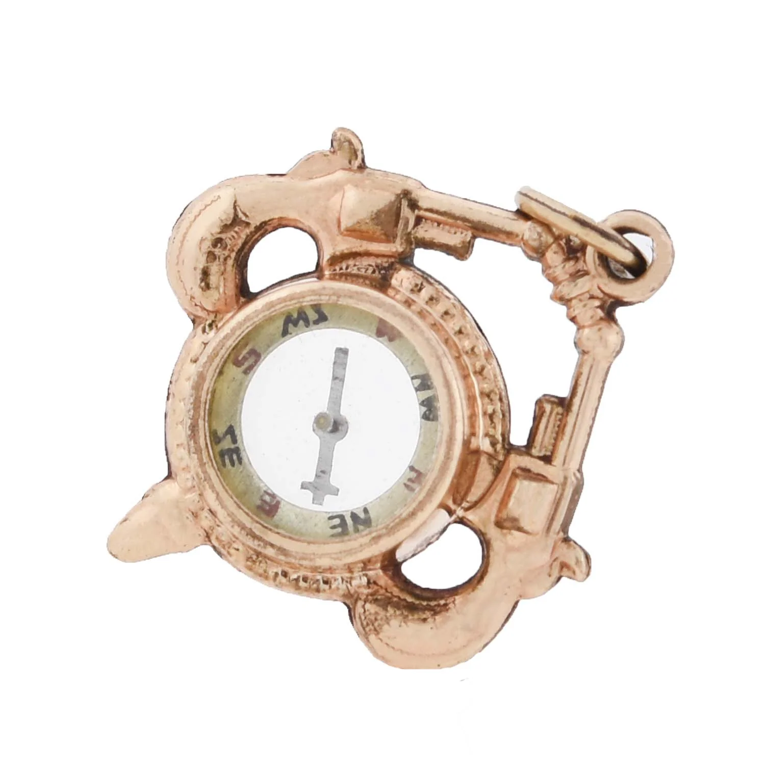 Victorian Double-Sided Compass + Revolver Fob Pendant - Image 4