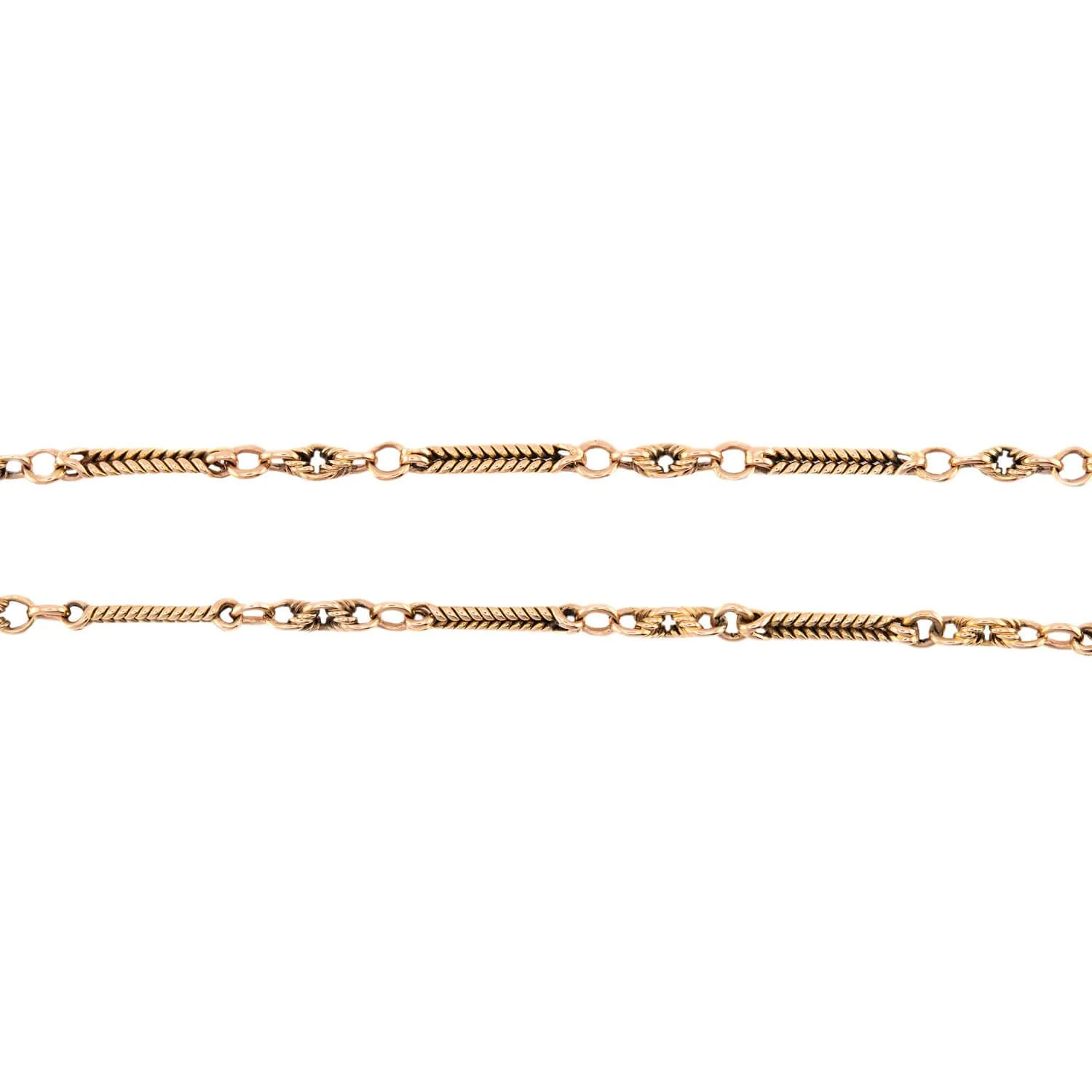 Victorian English 15k Watch Chain Necklace 58" - Image 2