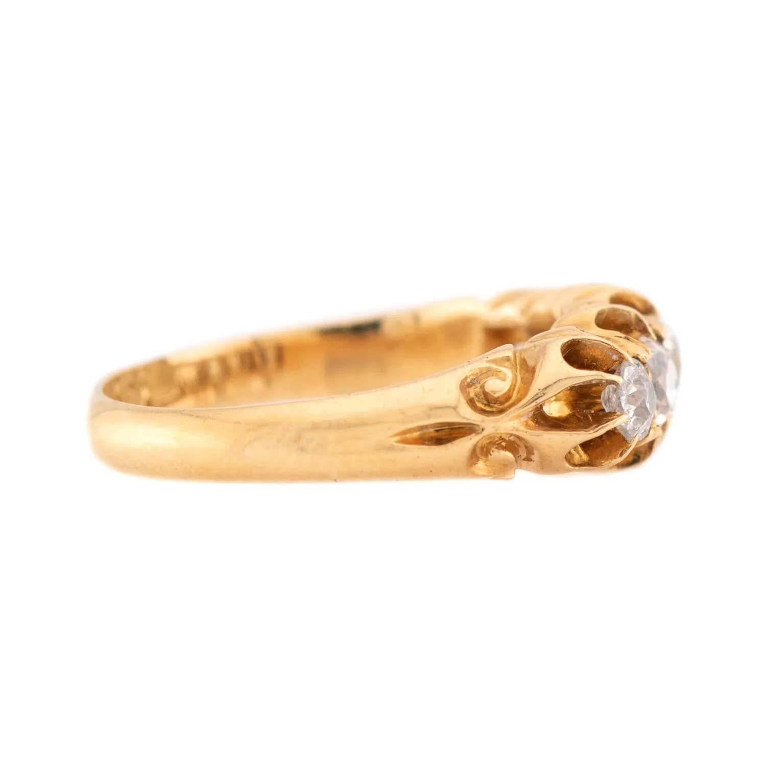Victorian English 18k Diamond 5 Stone Engagement Ring - Image 3