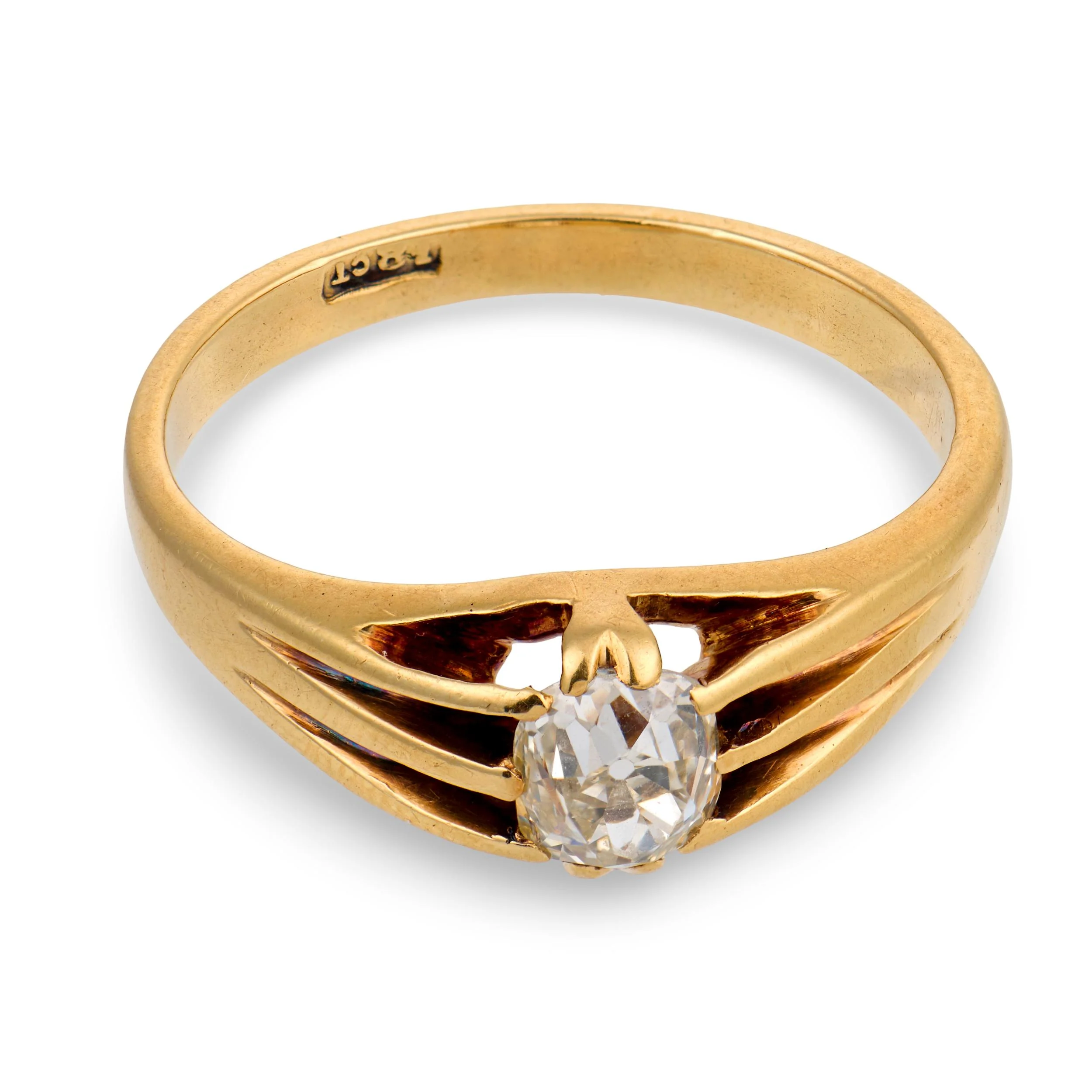 Victorian English 18k Diamond Engagement Ring .75ct - Image 2