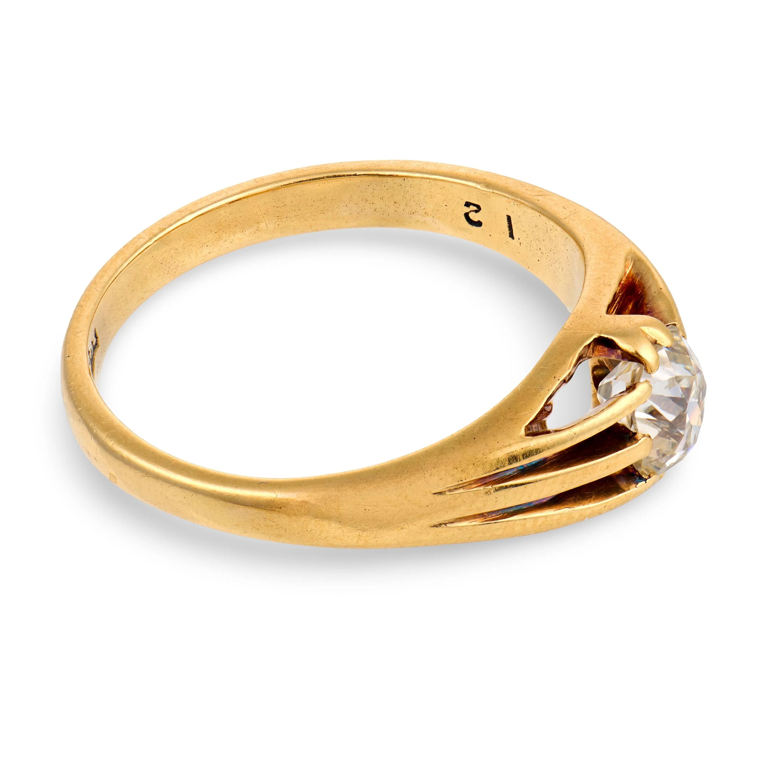 Victorian English 18k Diamond Engagement Ring .75ct - Image 3