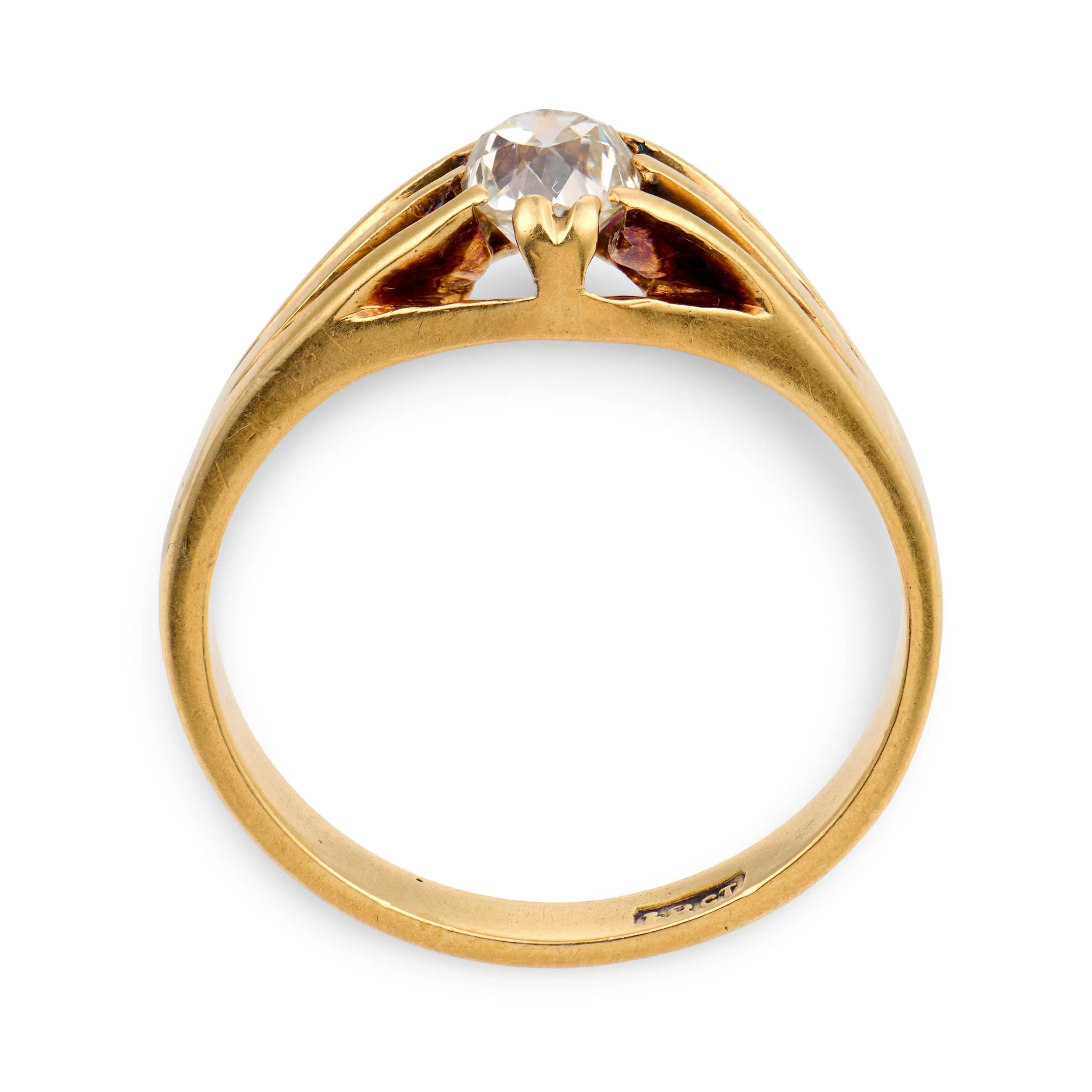 Victorian English 18k Diamond Engagement Ring .75ct - Image 4