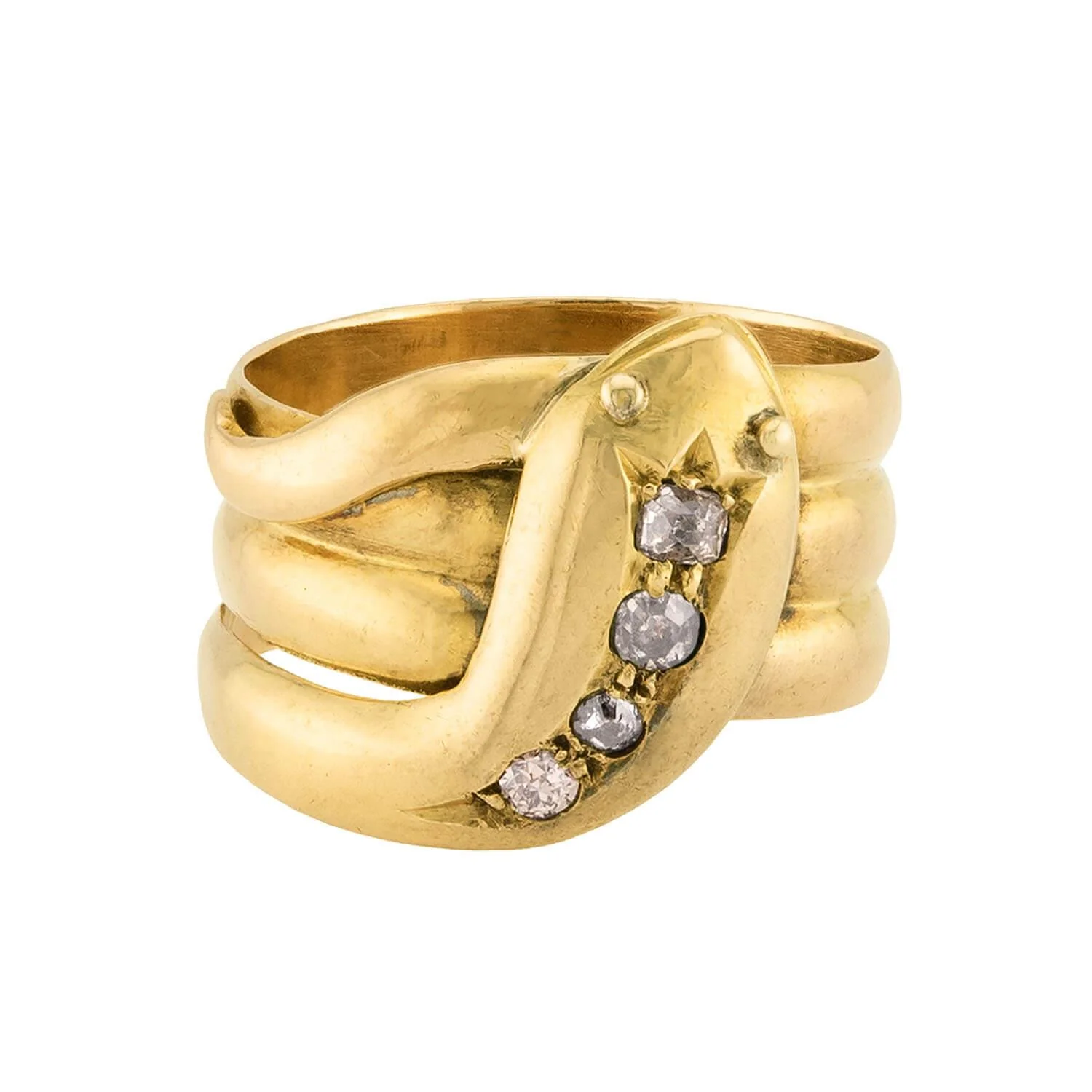 Victorian English 18k Diamond Snake Ring - Image 2