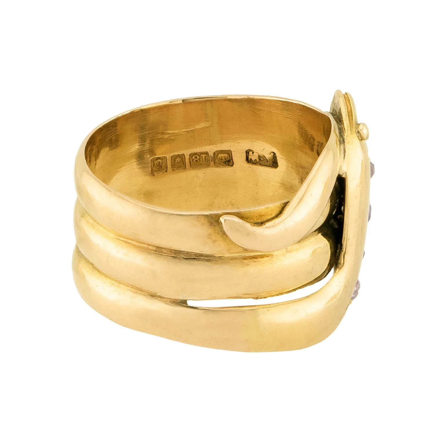Victorian English 18k Diamond Snake Ring - Image 3