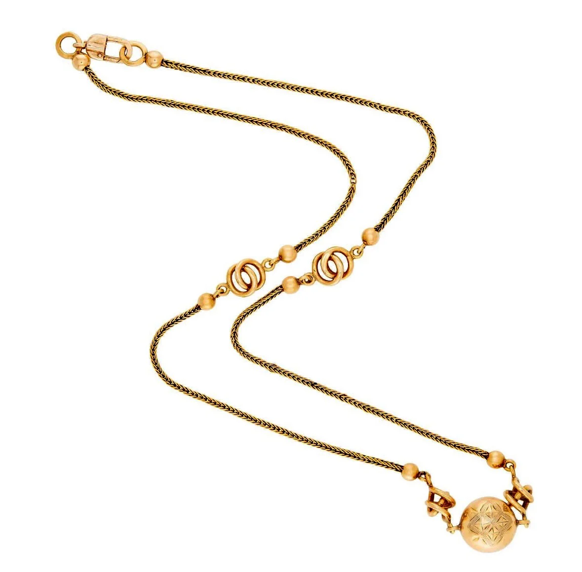 Victorian English 18k Love Knot-Motif Necklace - Image 2