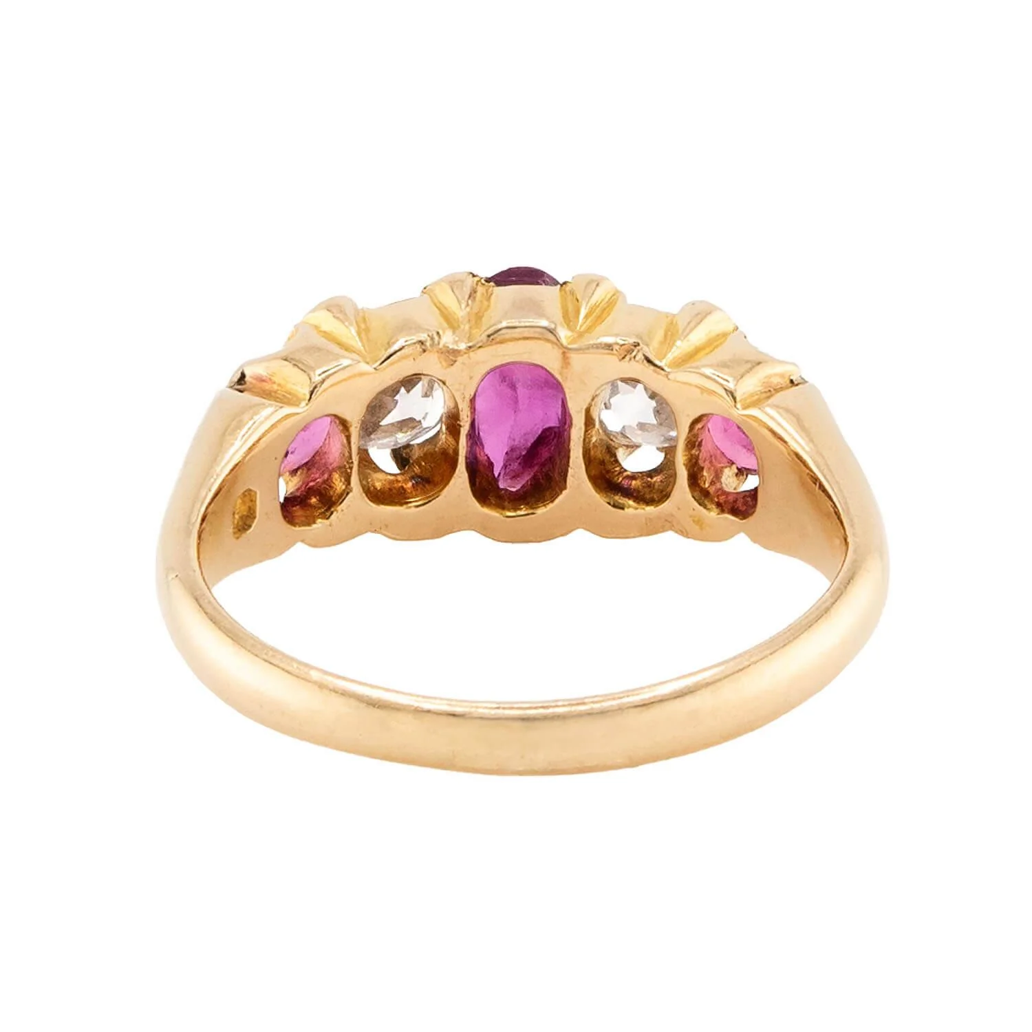 Victorian English 18k Ruby & Diamond Ring - Image 4