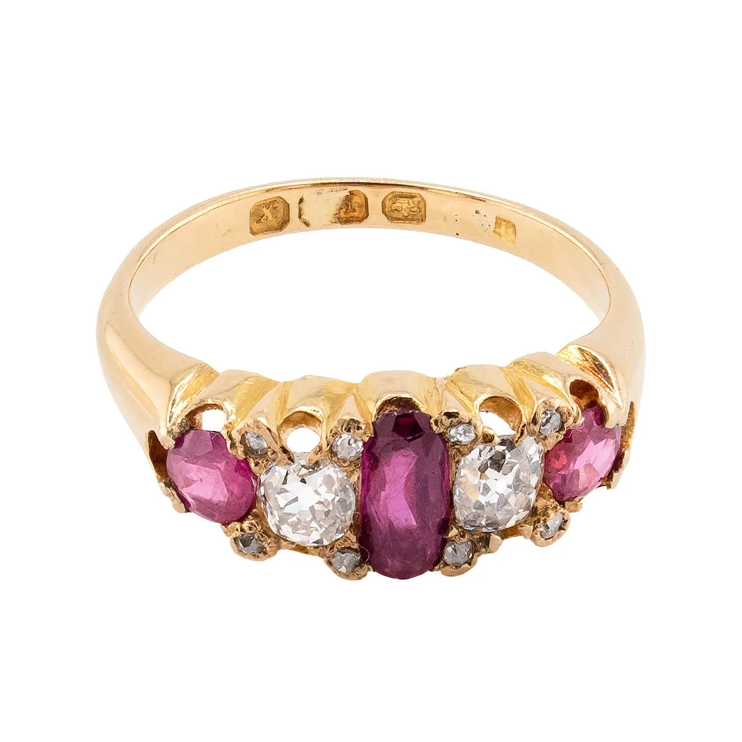 Victorian English 18k Ruby & Diamond Ring - Image 5