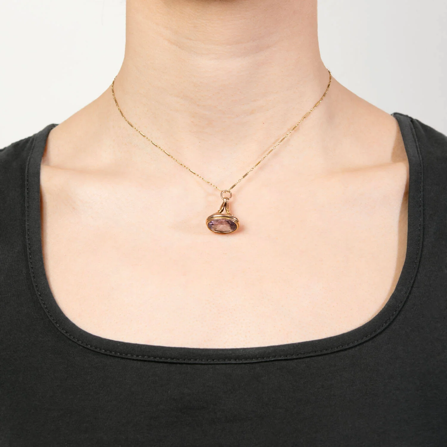 Victorian English 9k Amethyst Fob - Image 5