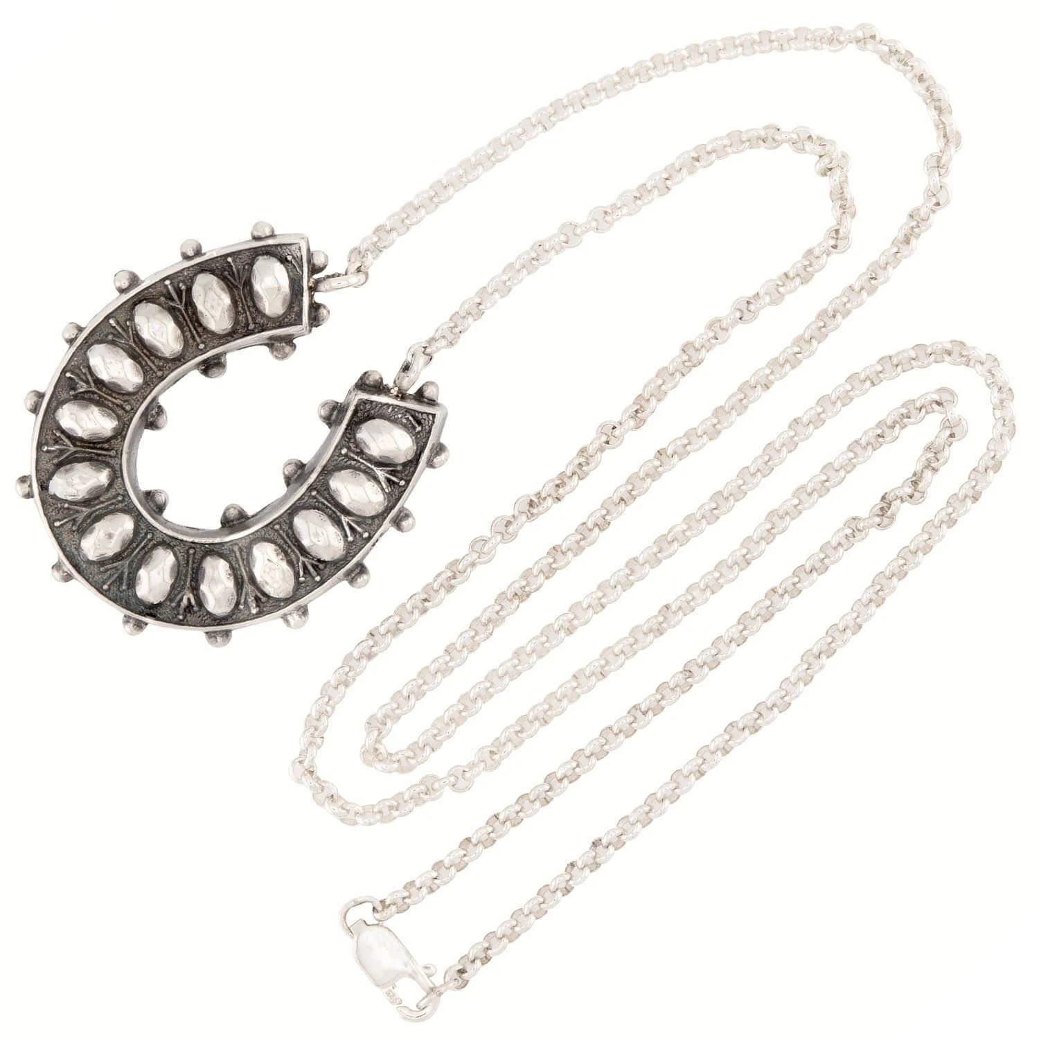 Victorian English Sterling Silver Horseshoe Pendant - Image 2